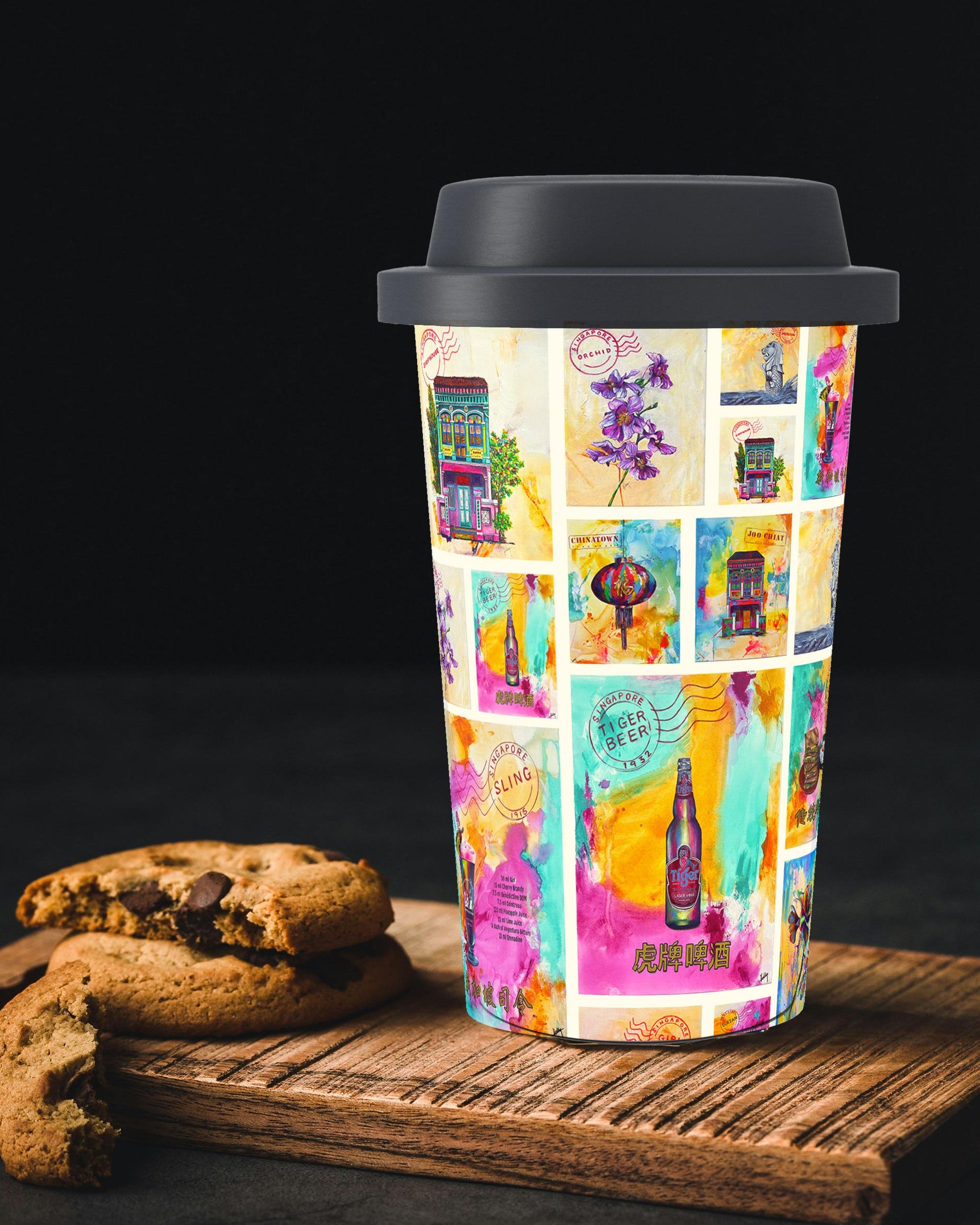 KELLY SER ATELIER | Bamboo Coffee Cup: Singapore Collage