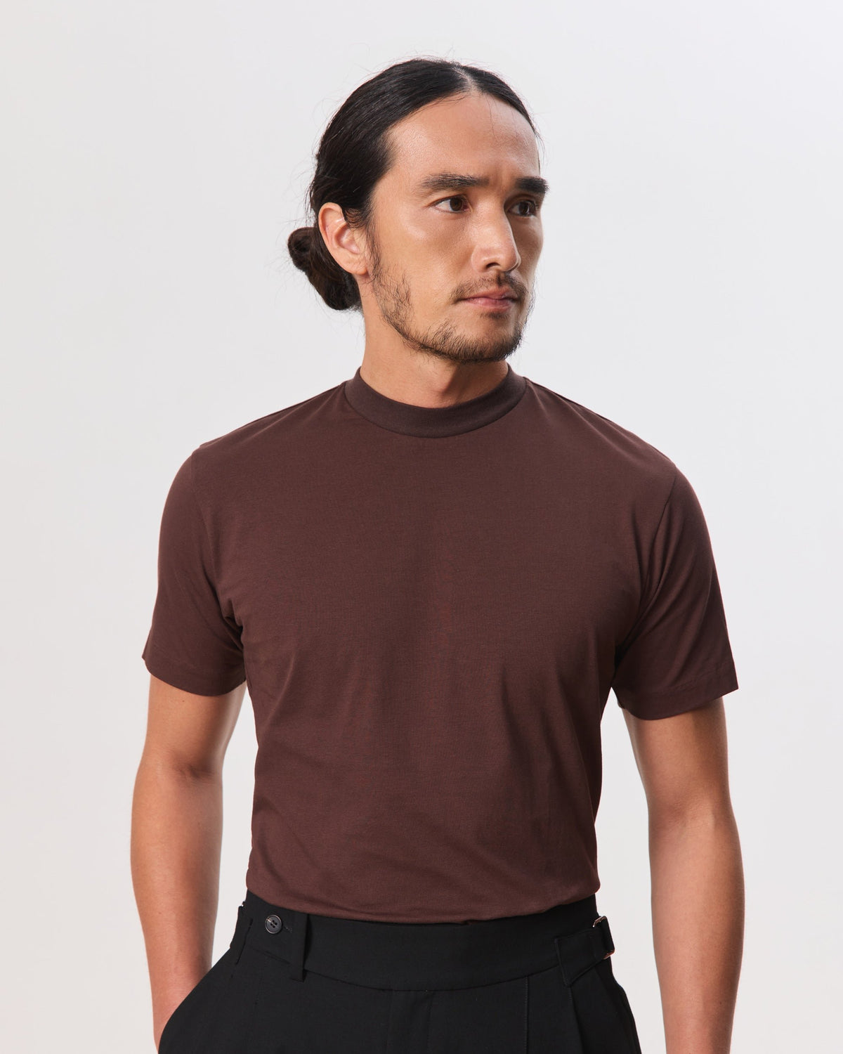 HOUSE OF ANON | Arlo Mock Neck Tee, Jersey