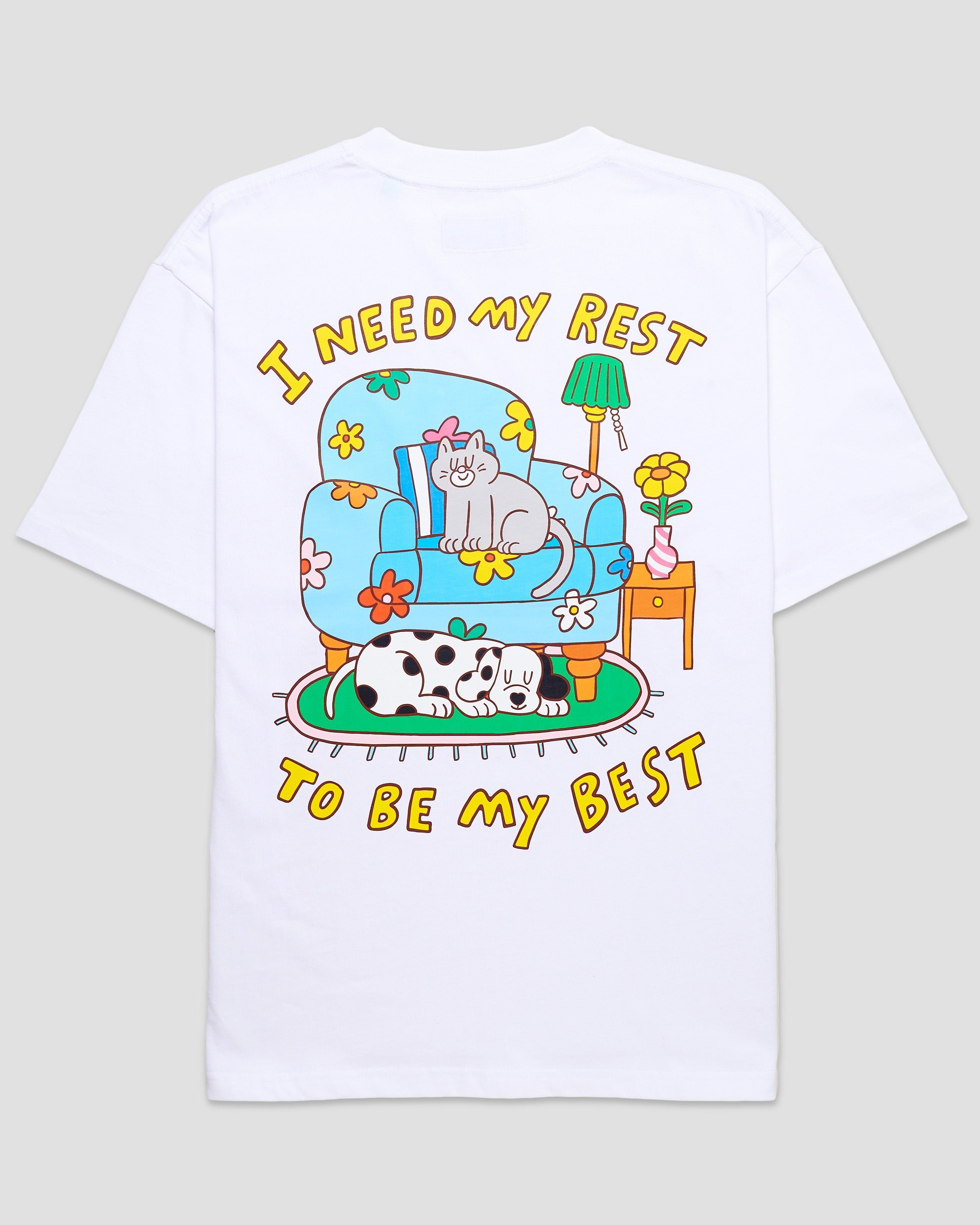 TALKING TOES | Happy Homebody Oversized Tee | White