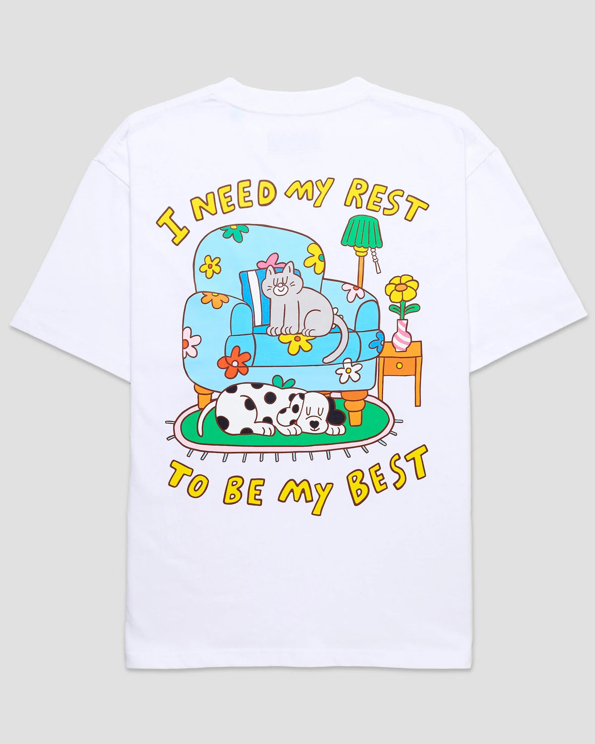 TALKING TOES | Happy Homebody Oversized Tee | White