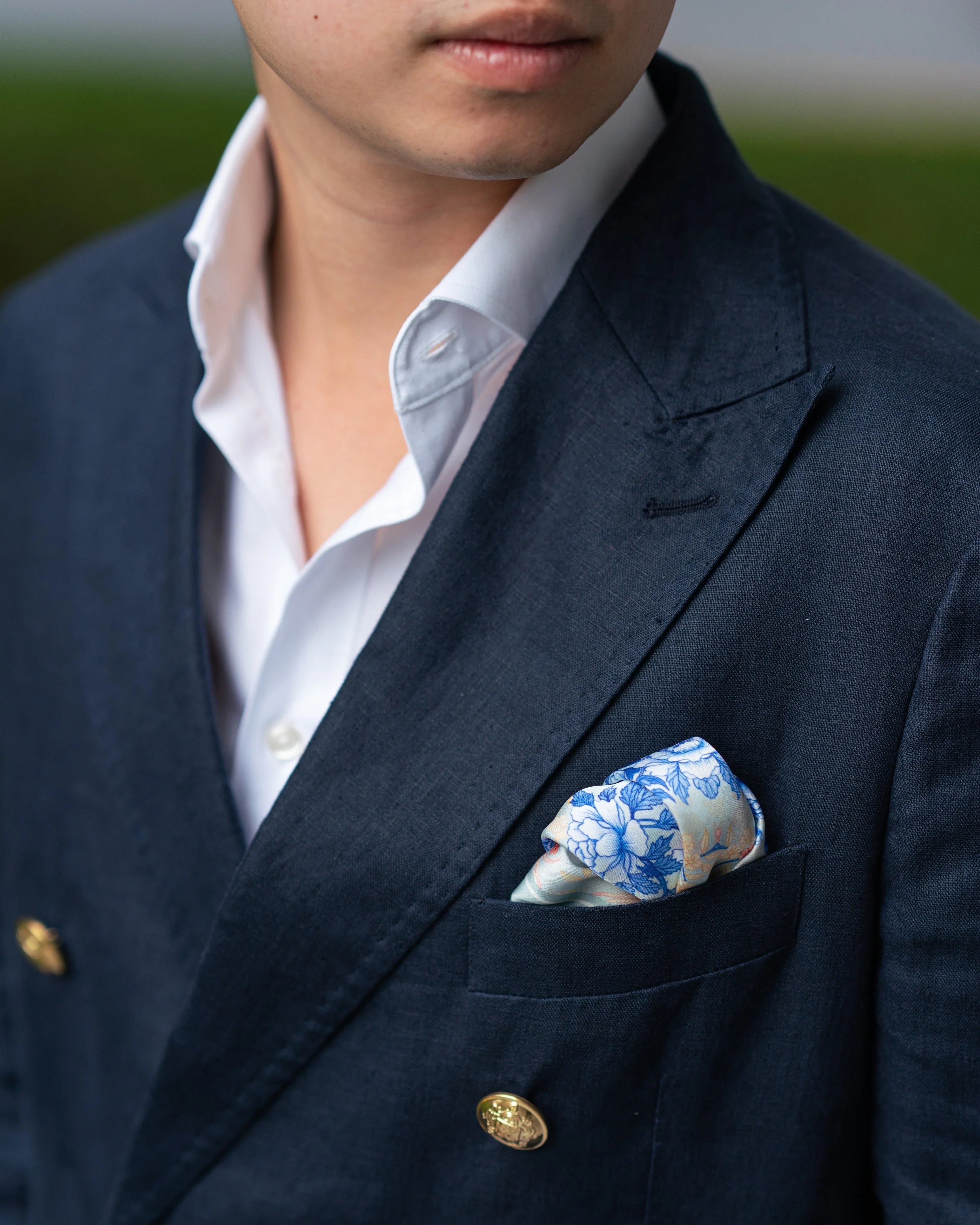 SINGLAPA | Birds & Butterfly Pocket Square