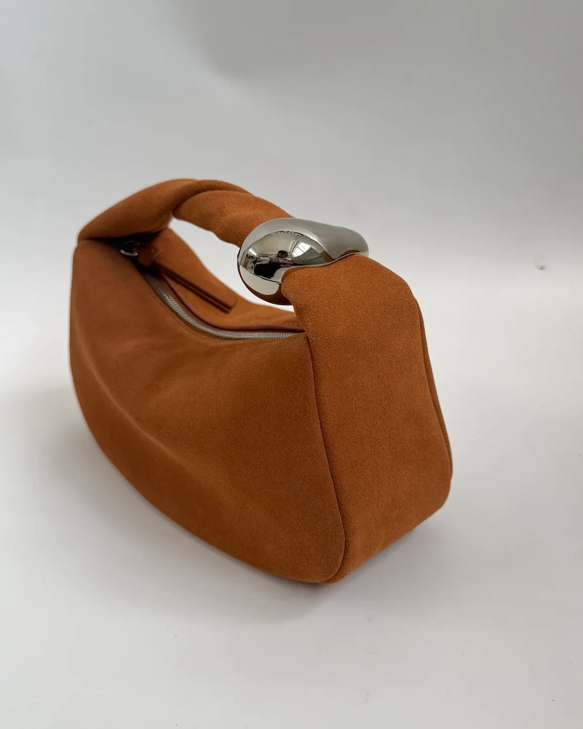 WU HAUS | Orbit Lightweight Suede Tan Sculptural Bag