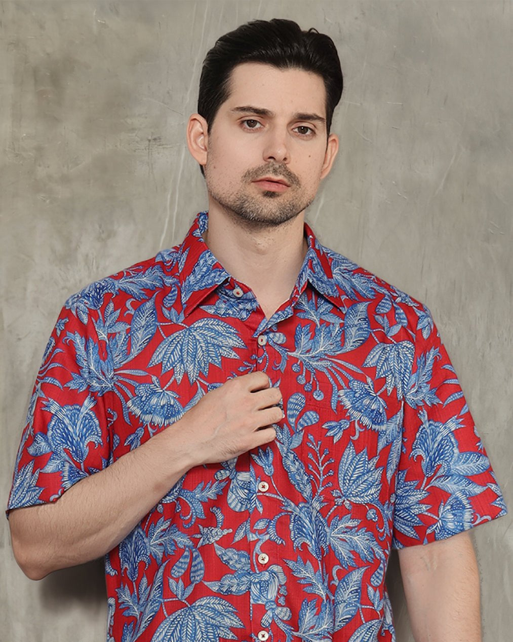 KANZI COLLECTION | Blue Foliage Shirt