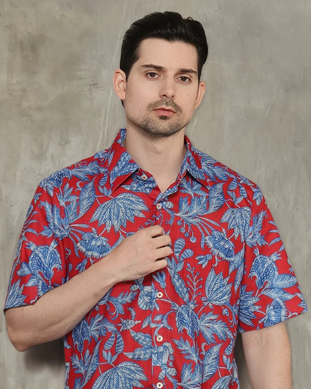 KANZI COLLECTION | Blue Foliage Shirt