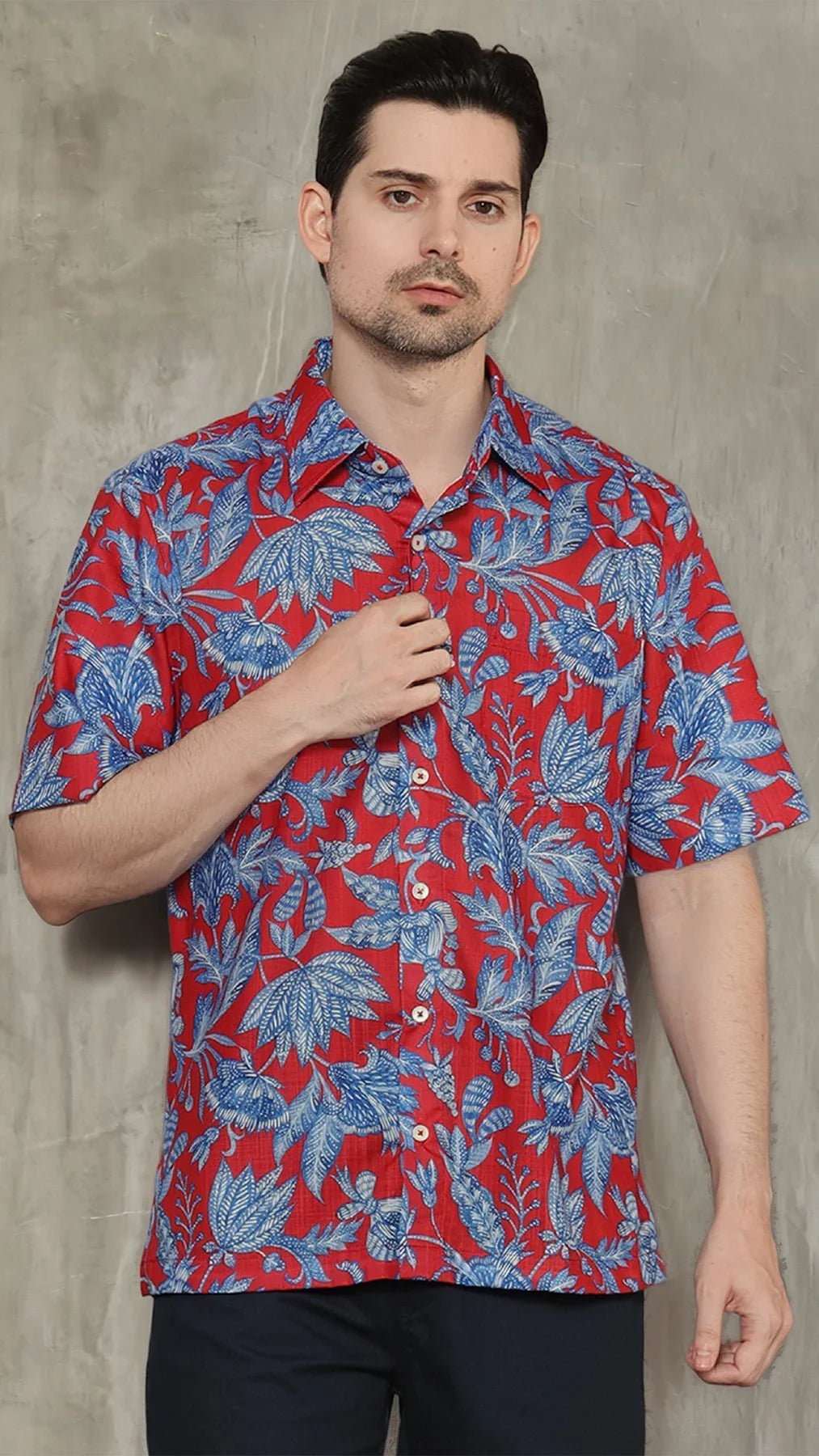 KANZI COLLECTION | Blue Foliage Shirt