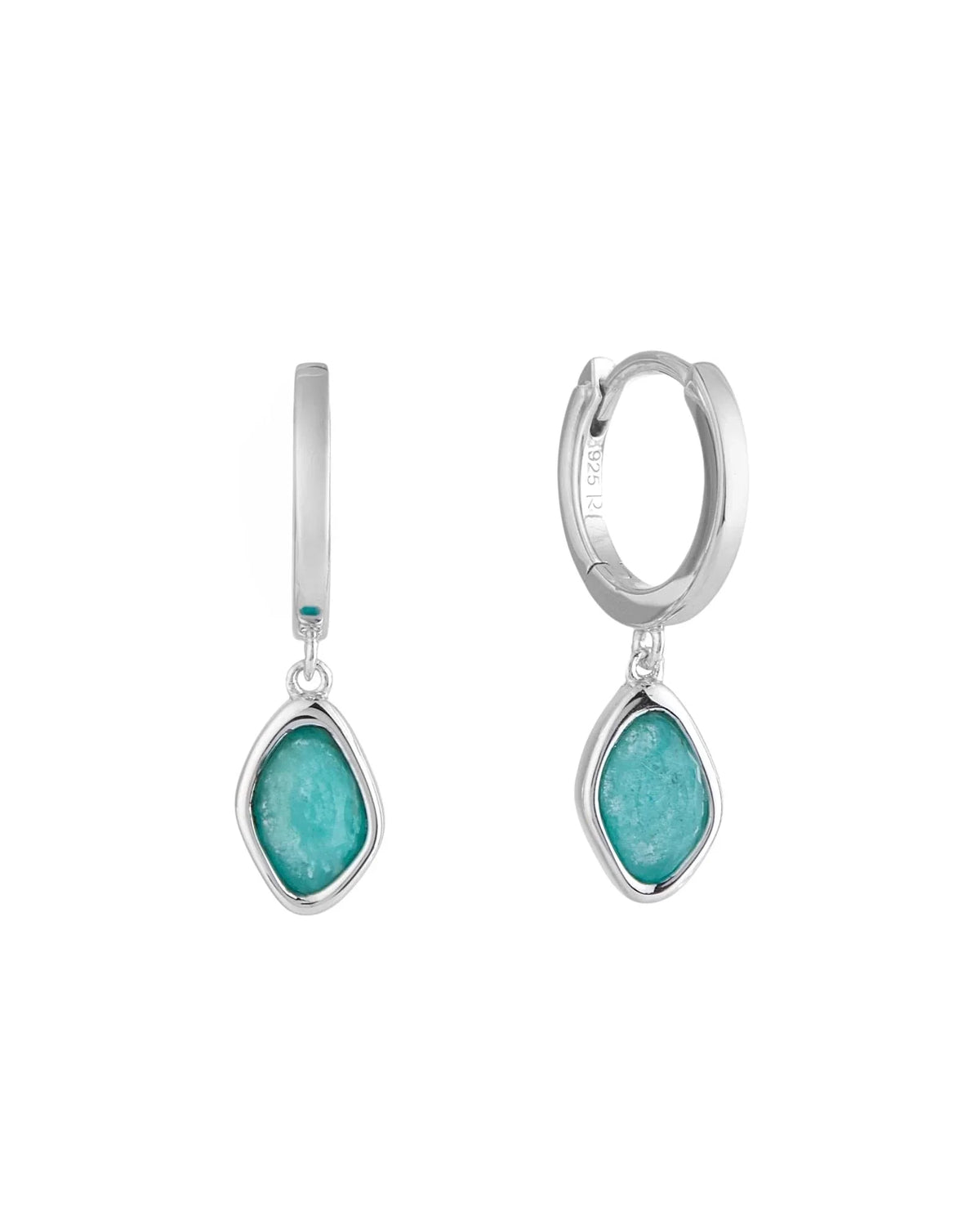 RINA LEE | Courage Amazonite Hoop Dangle Earrings