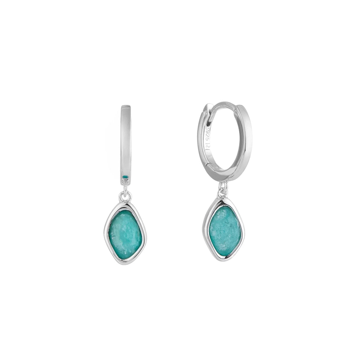 RINA LEE | Courage Amazonite Hoop Dangle Earrings