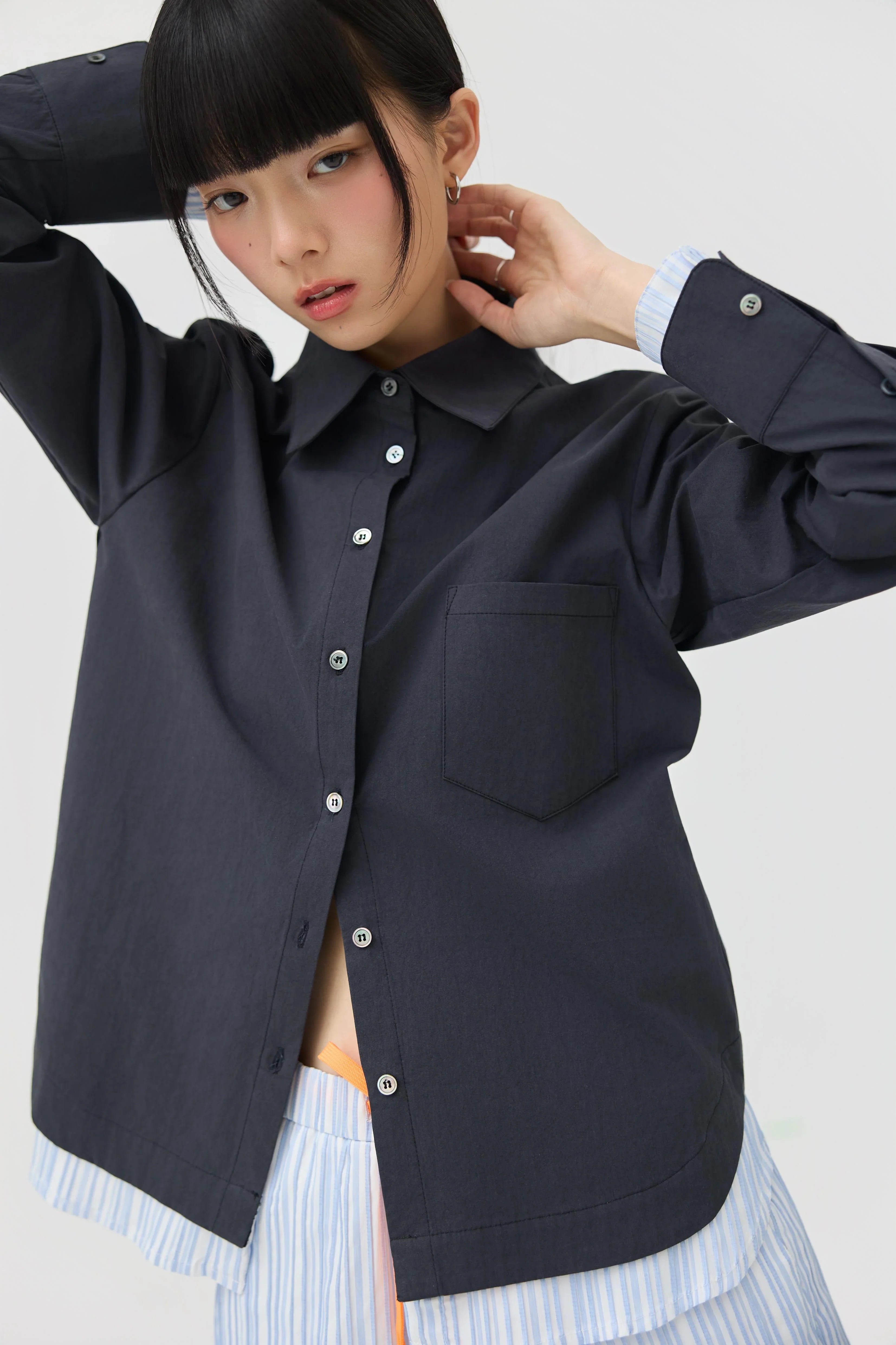 3EIGHTH | Kasane Shirt In Ink Navy