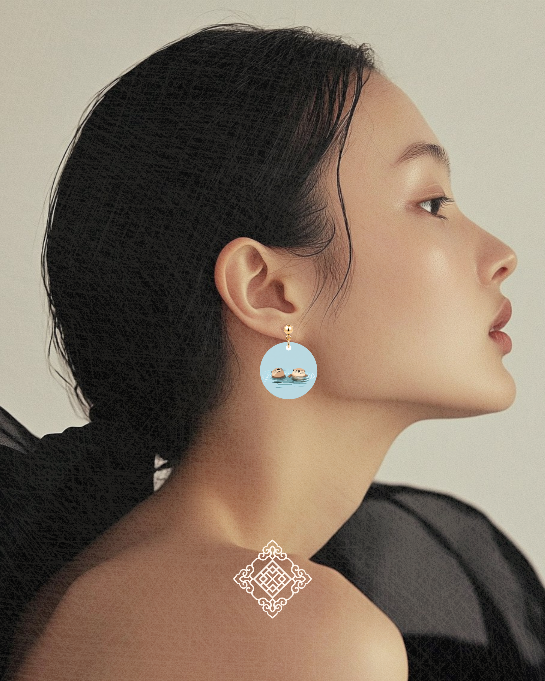 THE ANTECEDENT STORE | Peranakan Tile & Otters Earrings