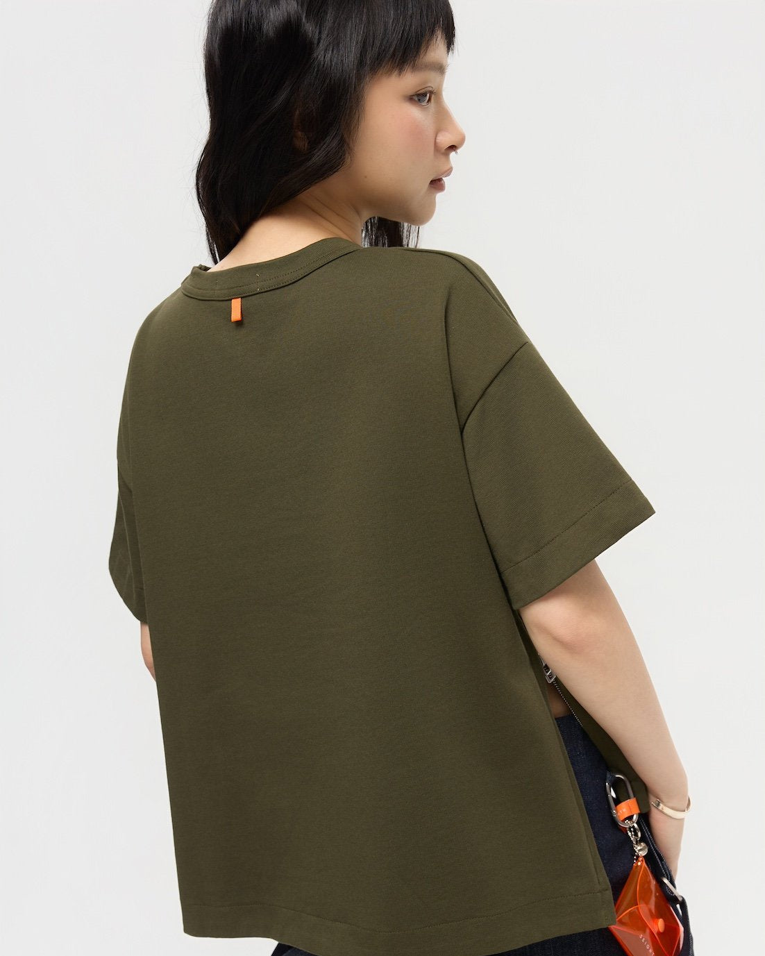3EIGHTH | SOKKO Zip Tee in Olive Fig
