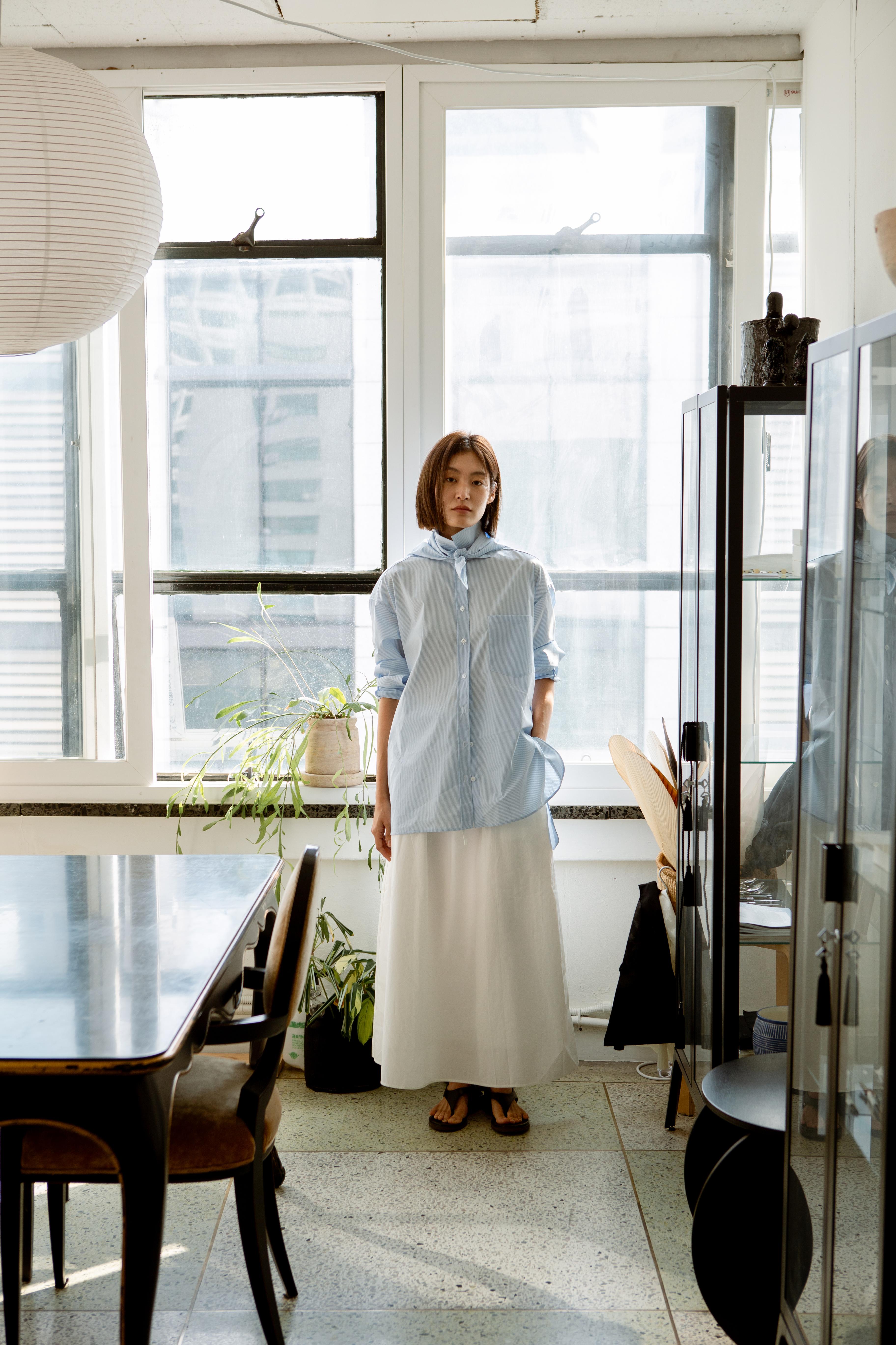 LAYERPLAN | Mira Embroidered Striped Cotton Three-Piece Set