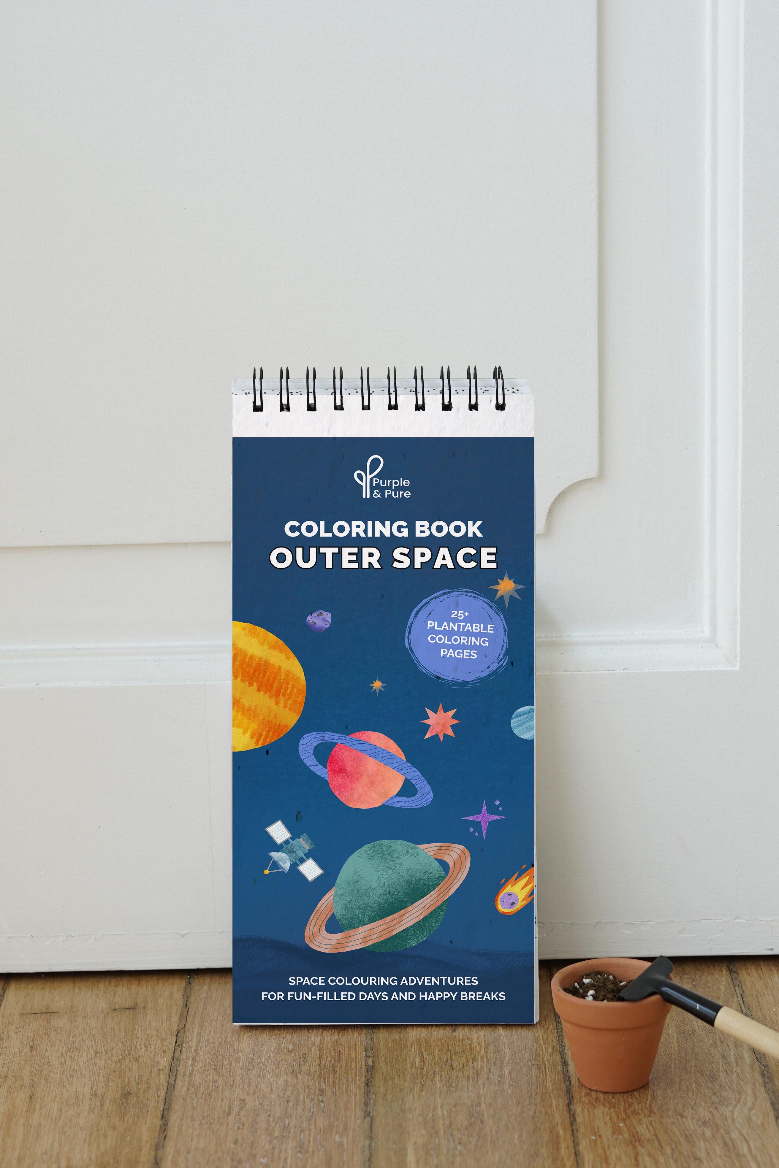 PURPLE & PURE | Outer Space Plantable Colouring Book