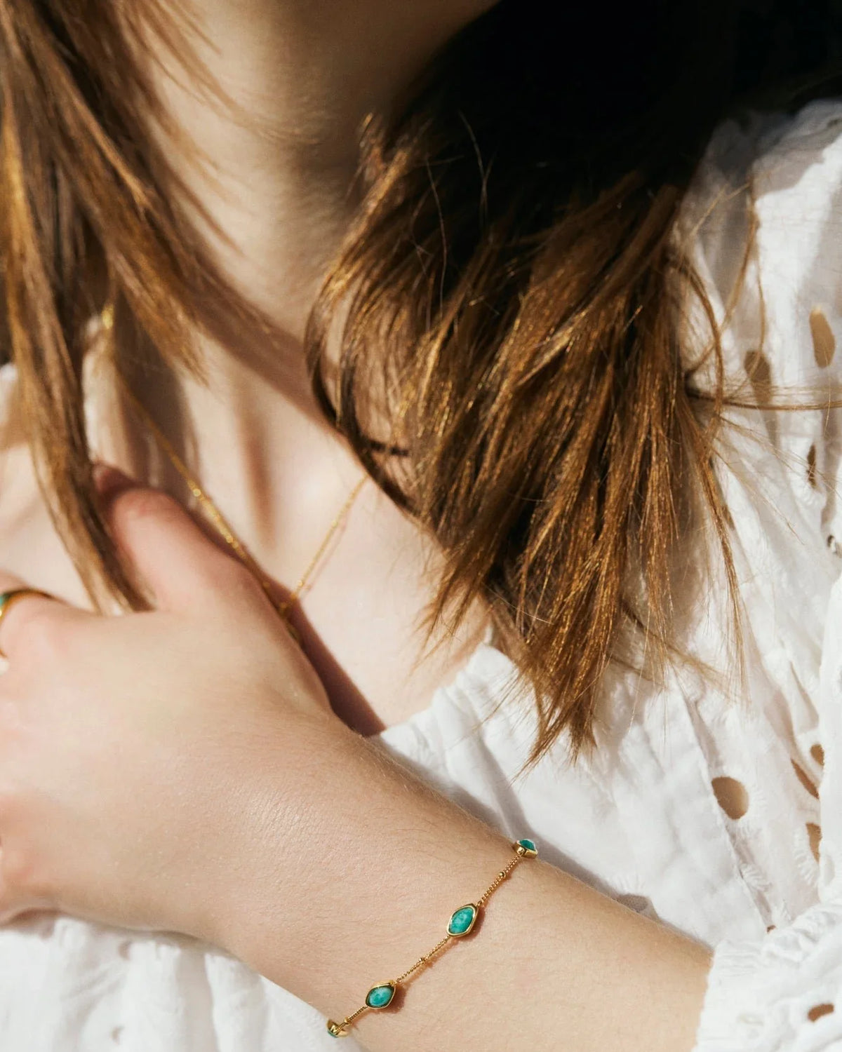 RINA LEE | Courage Amazonite Satellite Chain Bracelet