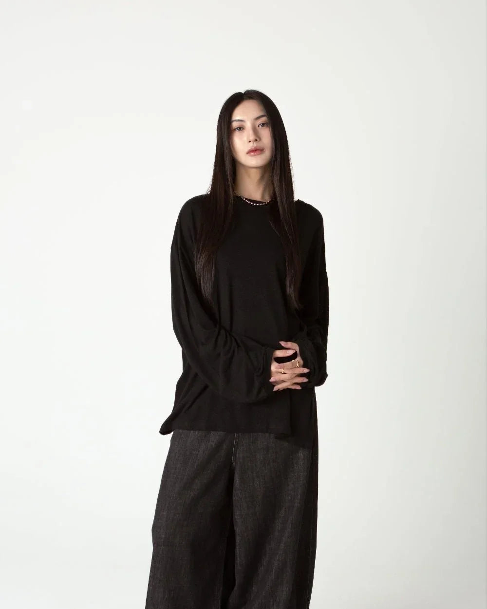SAERO COLLECTIVE | Myeon Long Sleeve Top | Black