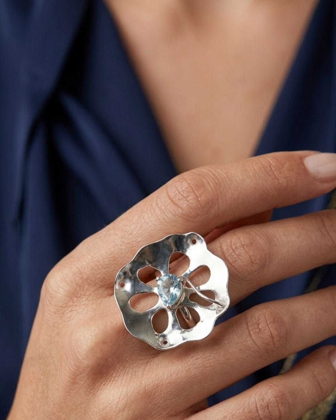 CREATIVE JEWELLERY STUDIO | Prasiolite Black Rhodium Plated 925 Silver Ring | Lithosphere Jewels