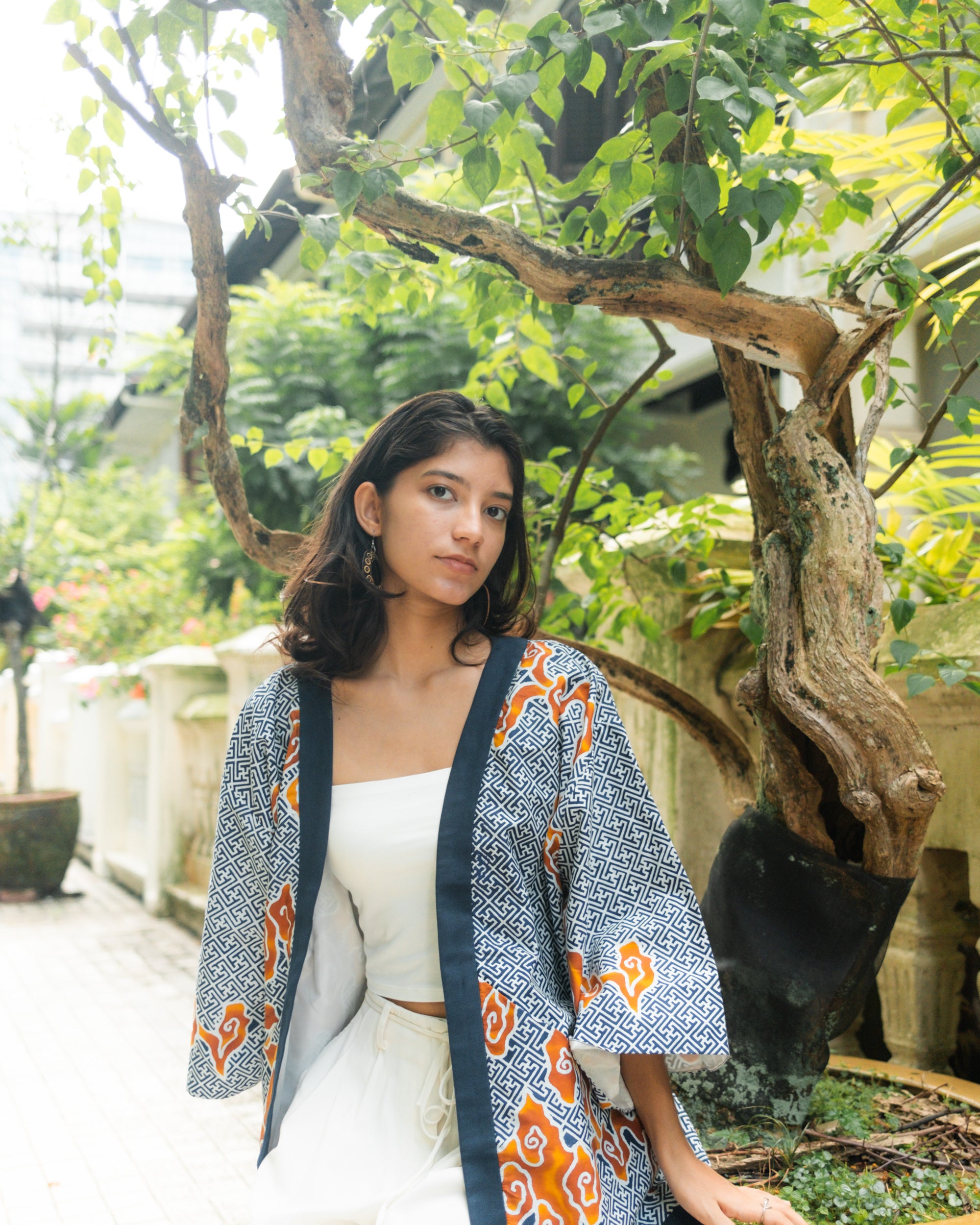 STUDIO GYPSIED | Batik Unisex Jacket In Tumbuh Indigo