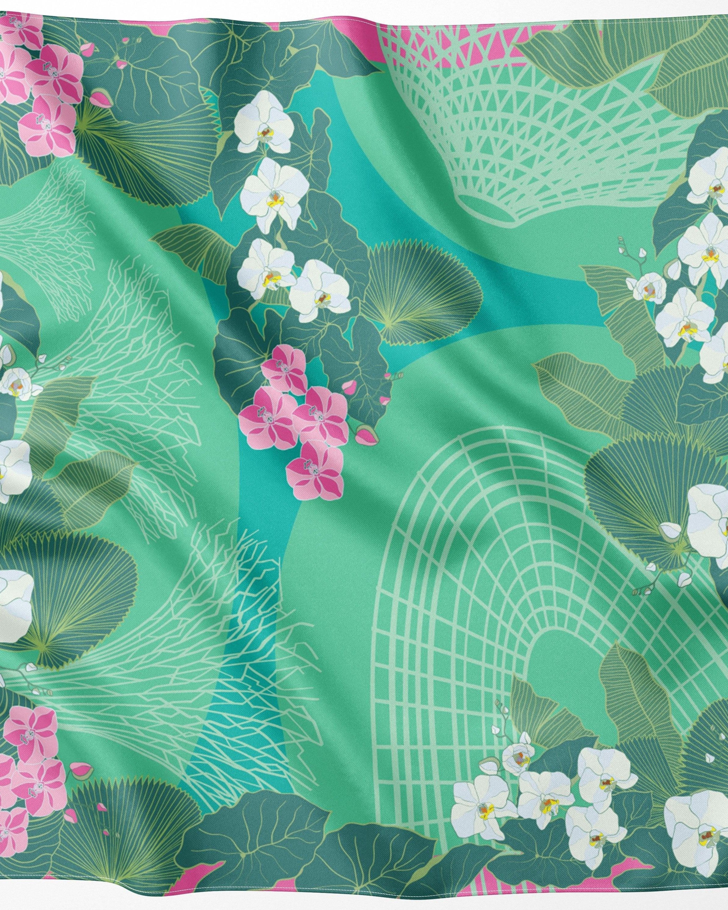 BINARY STYLE | Botanic Oasis By The Bay Silk Scarf
