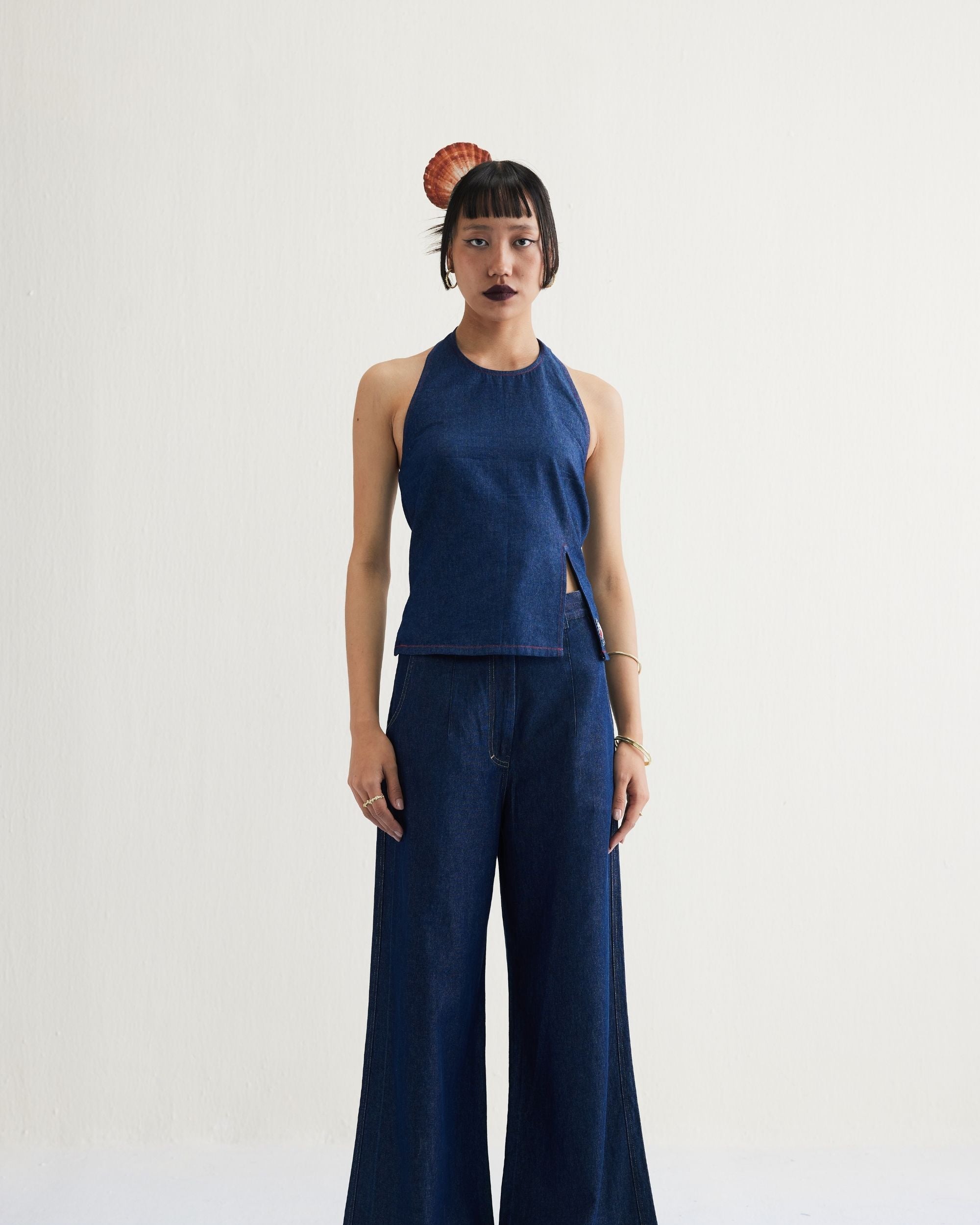SUI | Deepwater Denim Halter Top