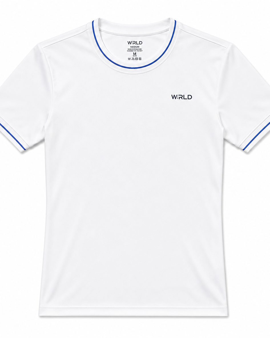 WRLD | Topstitch Round Neck Tee | White