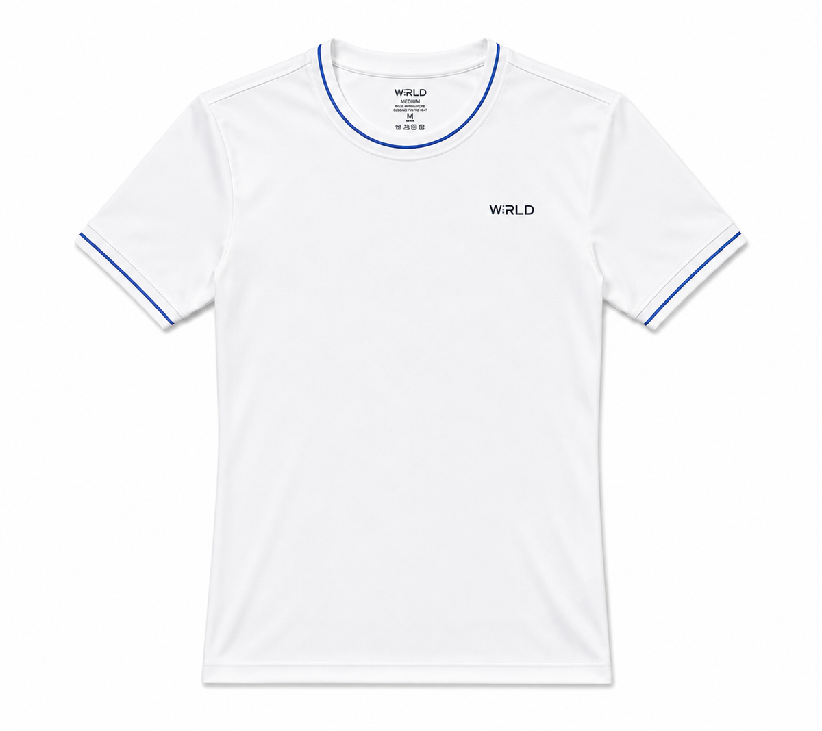 WRLD | Topstitch Round Neck Tee | White