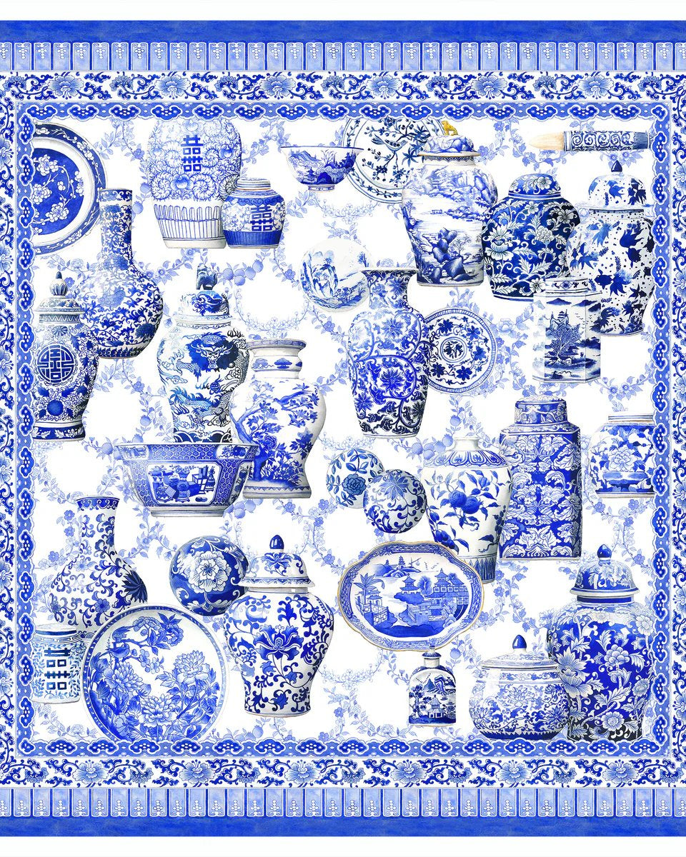 SINGLAPA | Blue Porcelain Scarf