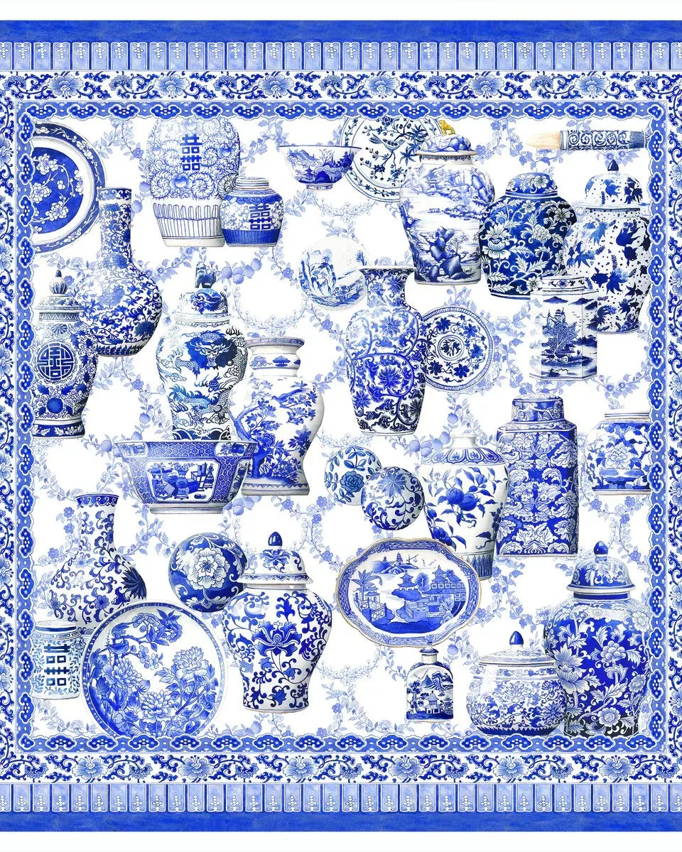 SINGLAPA | Blue Porcelain Scarf