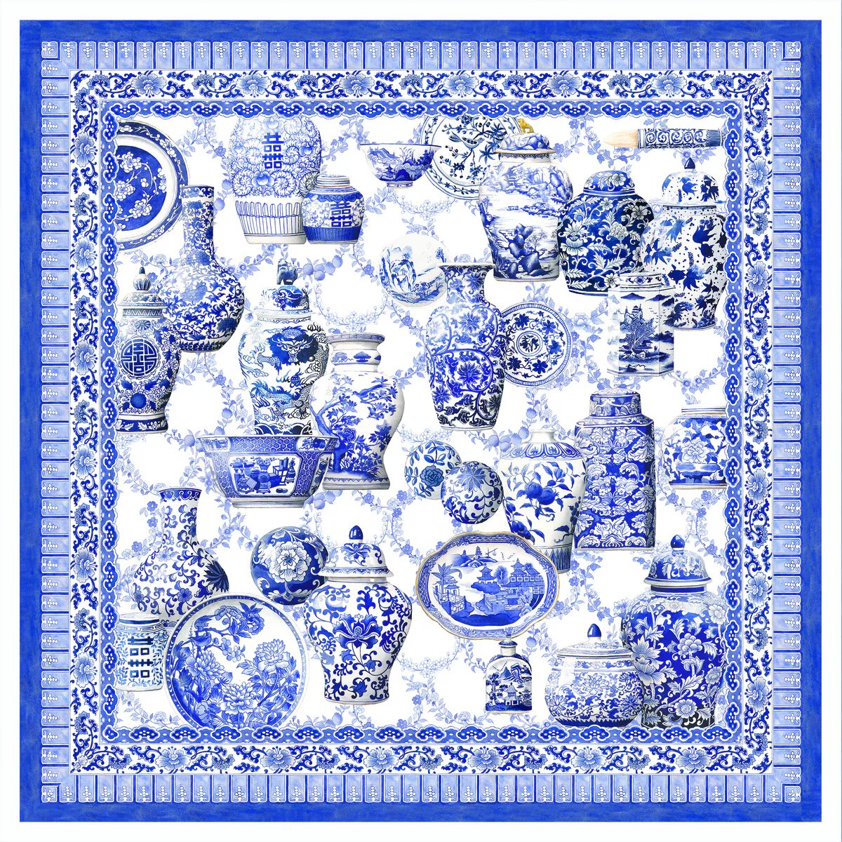 SINGLAPA | Blue Porcelain Scarf