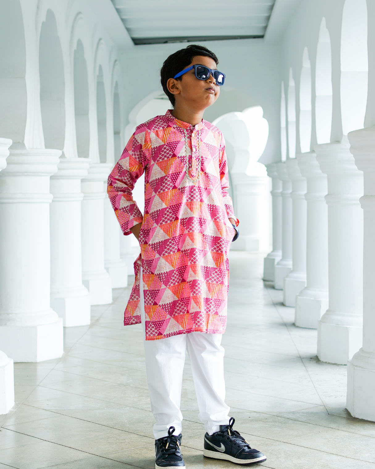 NIMBU | Mehak Pink Boys Kurta Pajama in Muslin Cotton