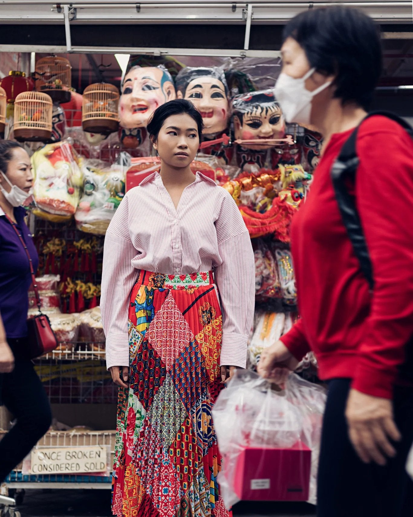 PHOTO PHACTORY | Peranakan Pleated Midi Skirt | Barn Red