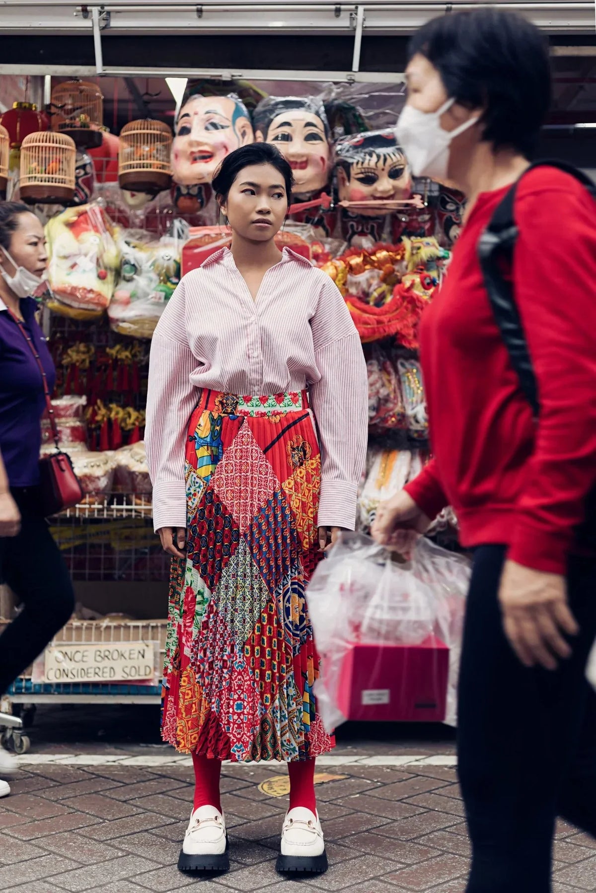PHOTO PHACTORY | Peranakan Pleated Midi Skirt | Barn Red