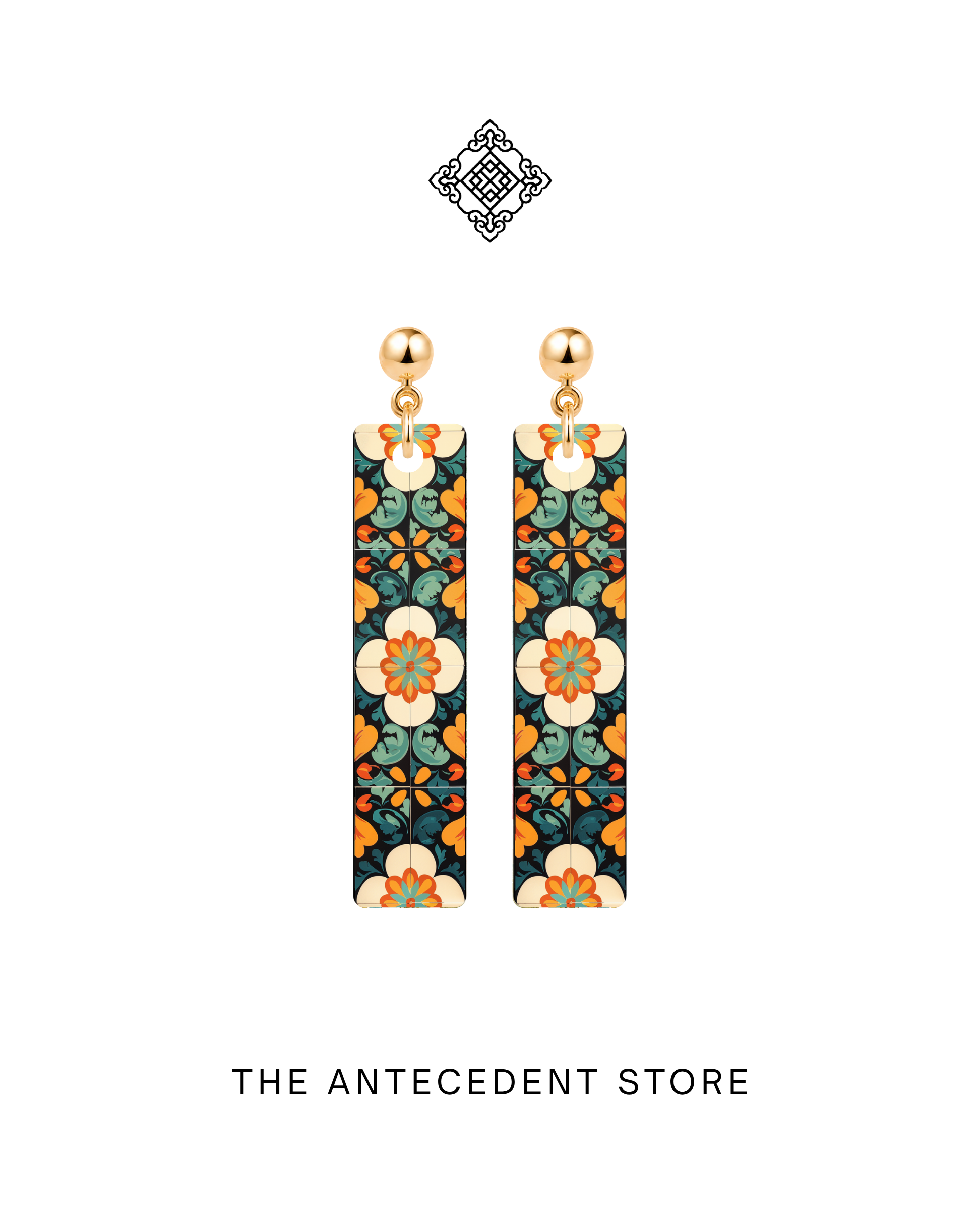 THE ANTECEDENT STORE | Auspicious Peranakan Tile Earrings