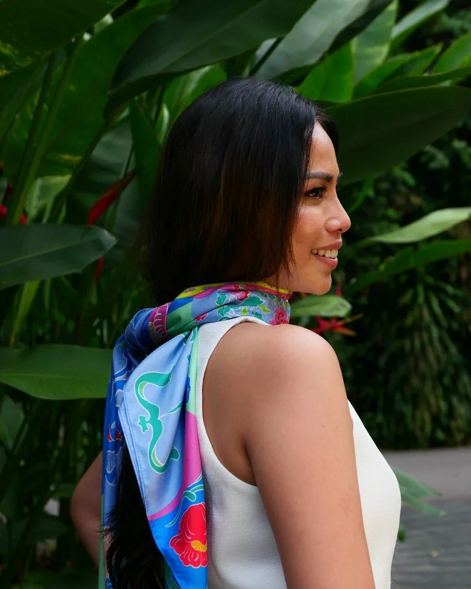 BINARY STYLE | Peranakan Bricollage Premium Silk Scarf