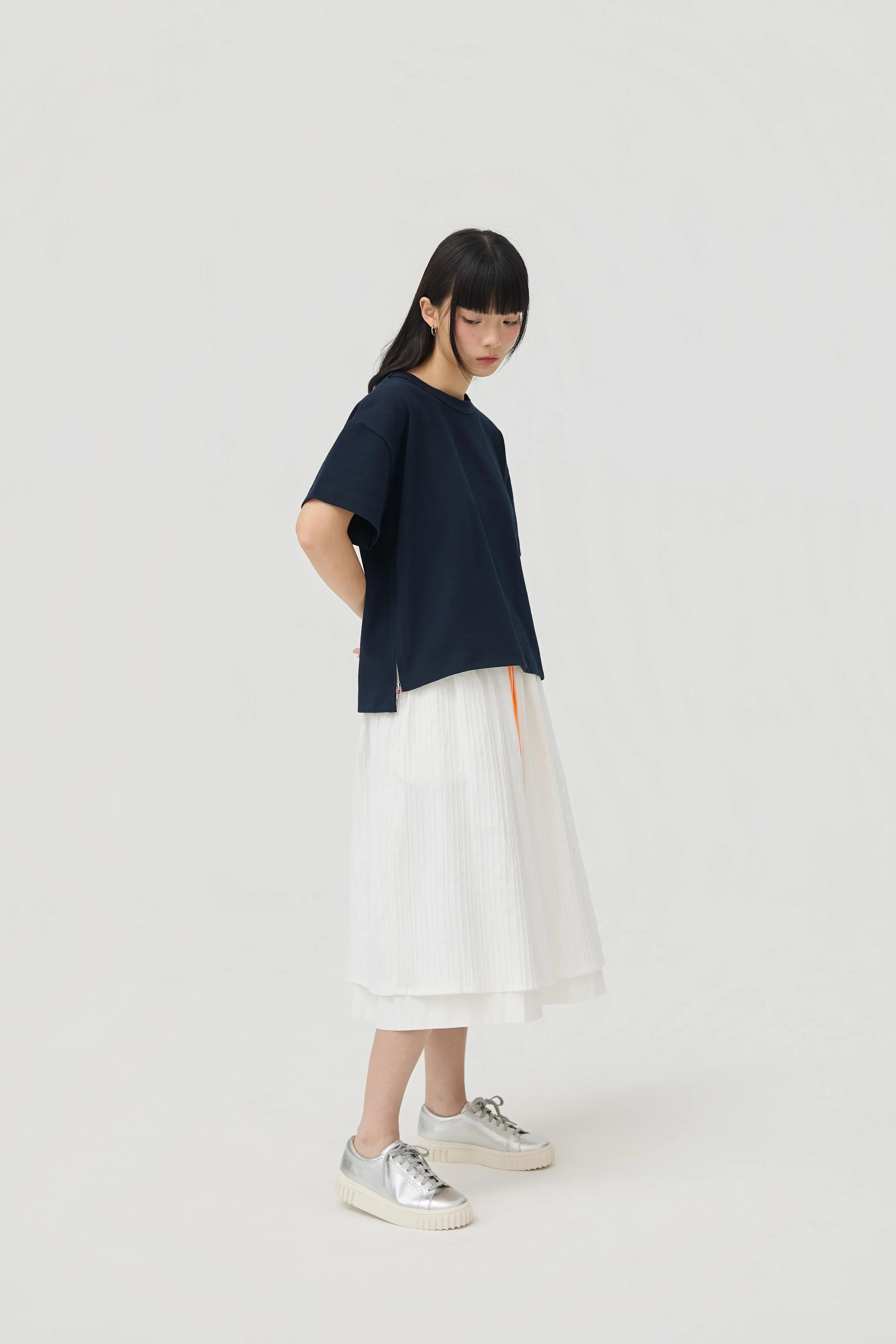 3EIGHTH | Sokko Zip Tee In Navy