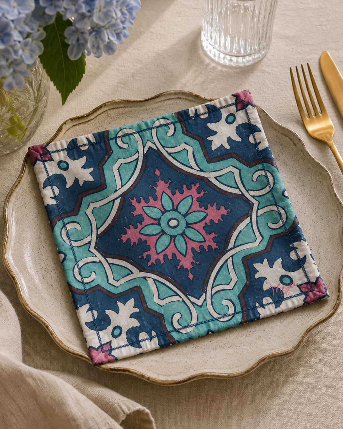 MEJA MAISON DE BALI | The Mosaique Table Napkin By Meja (Set Of 2)