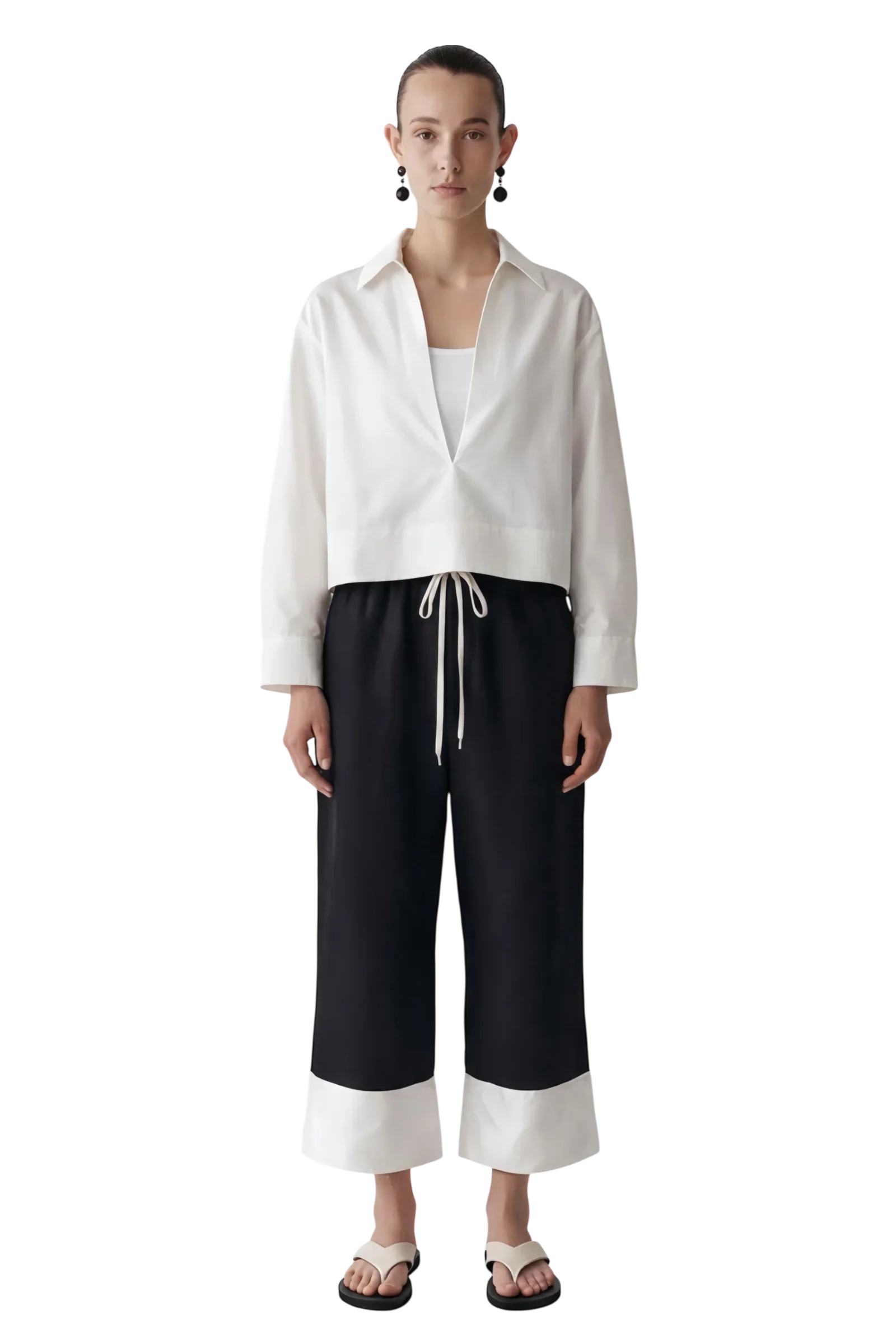 LAYERPLAN | Zerin Contrast Linen Drawstring Pants