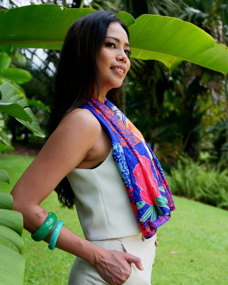 BINARY STYLE | Straits Chinoiserie Premium Silk Scarf