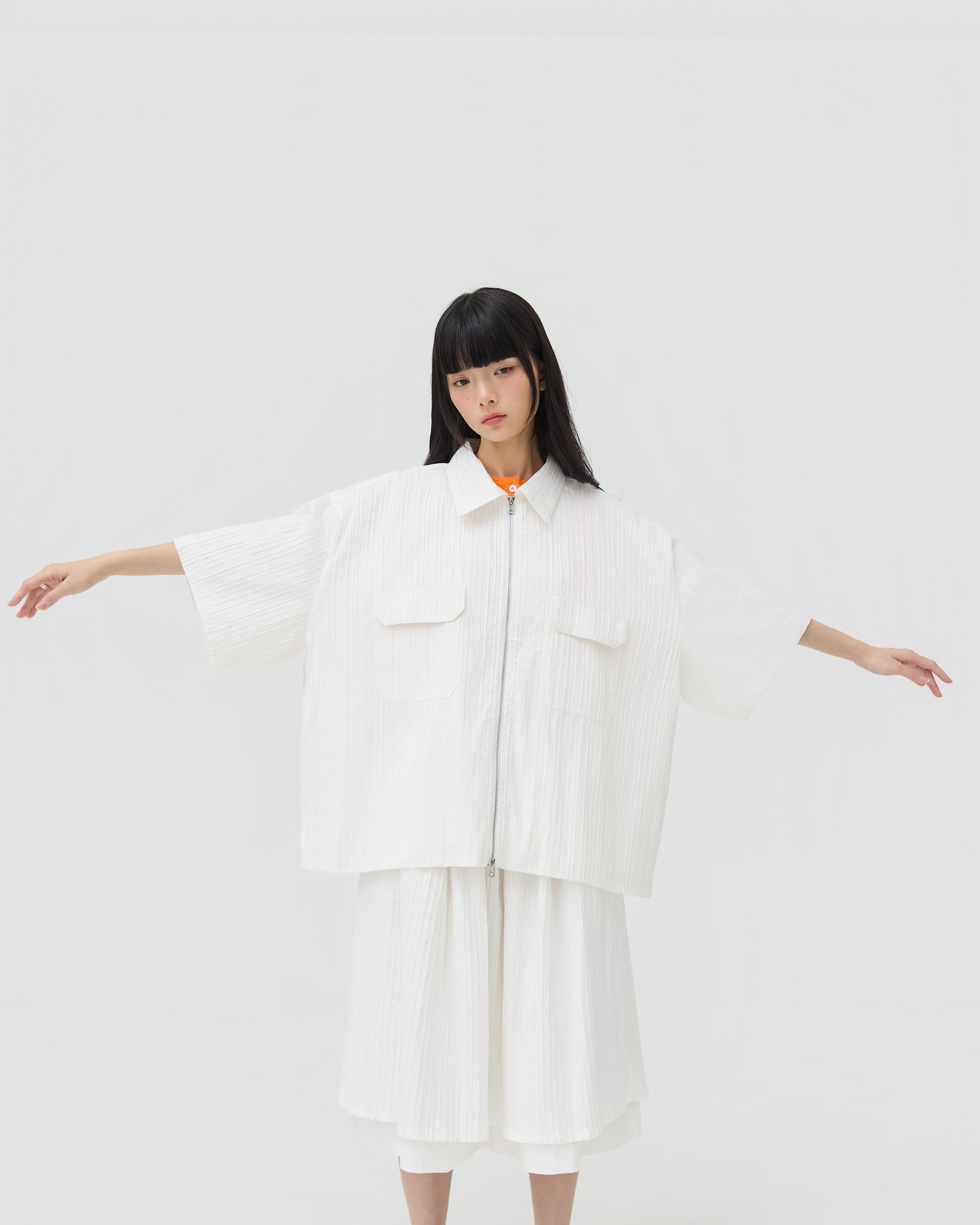 3EIGHTH | Fuwa Jacket In White Seersucker