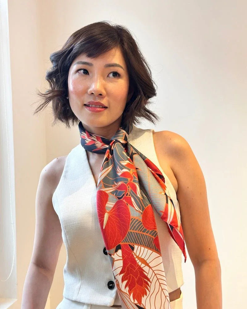 BINARY STYLE | Tropical Party Silk Scarf