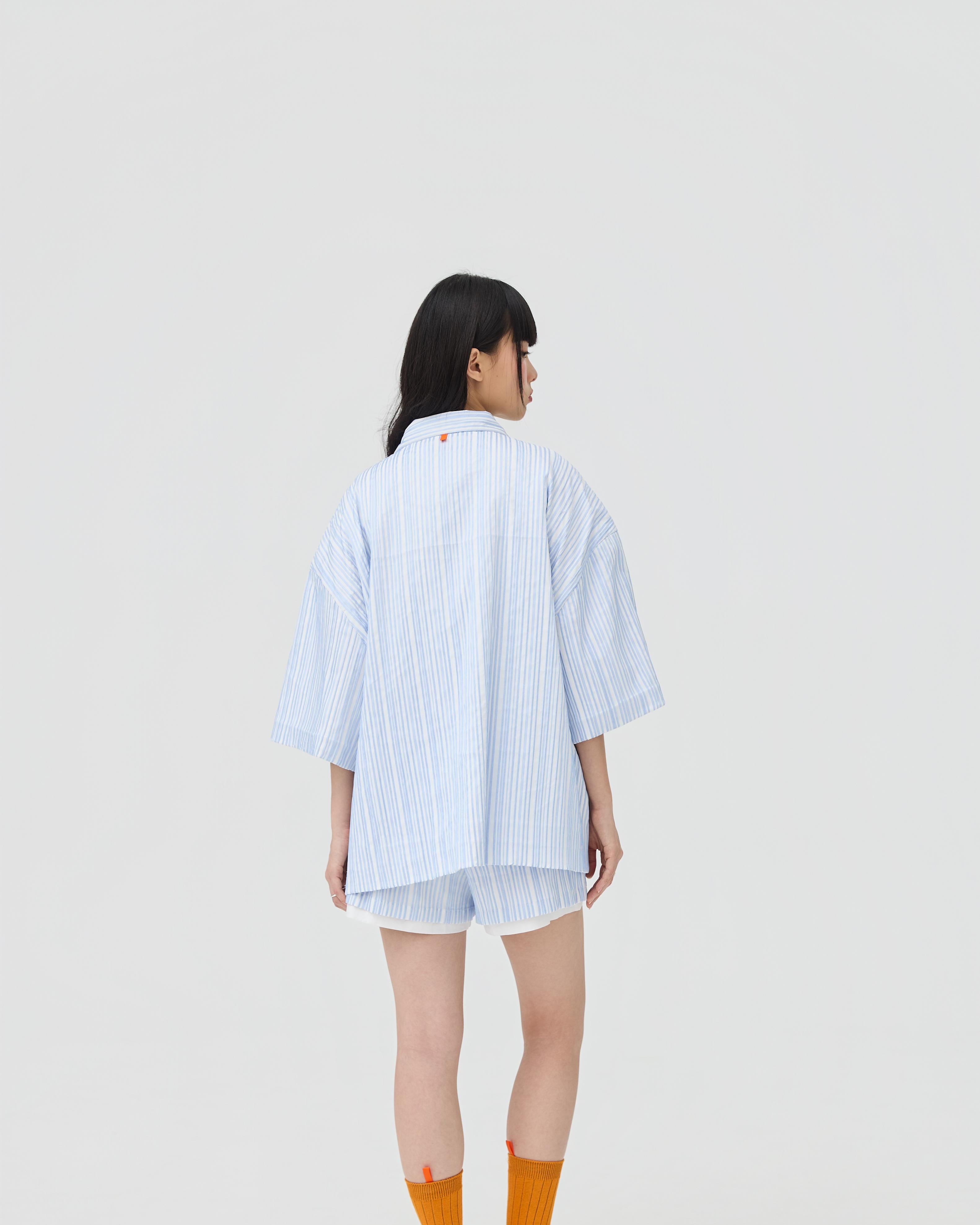 3EIGHTH | Fuwa Jacket In Blue Seersucker