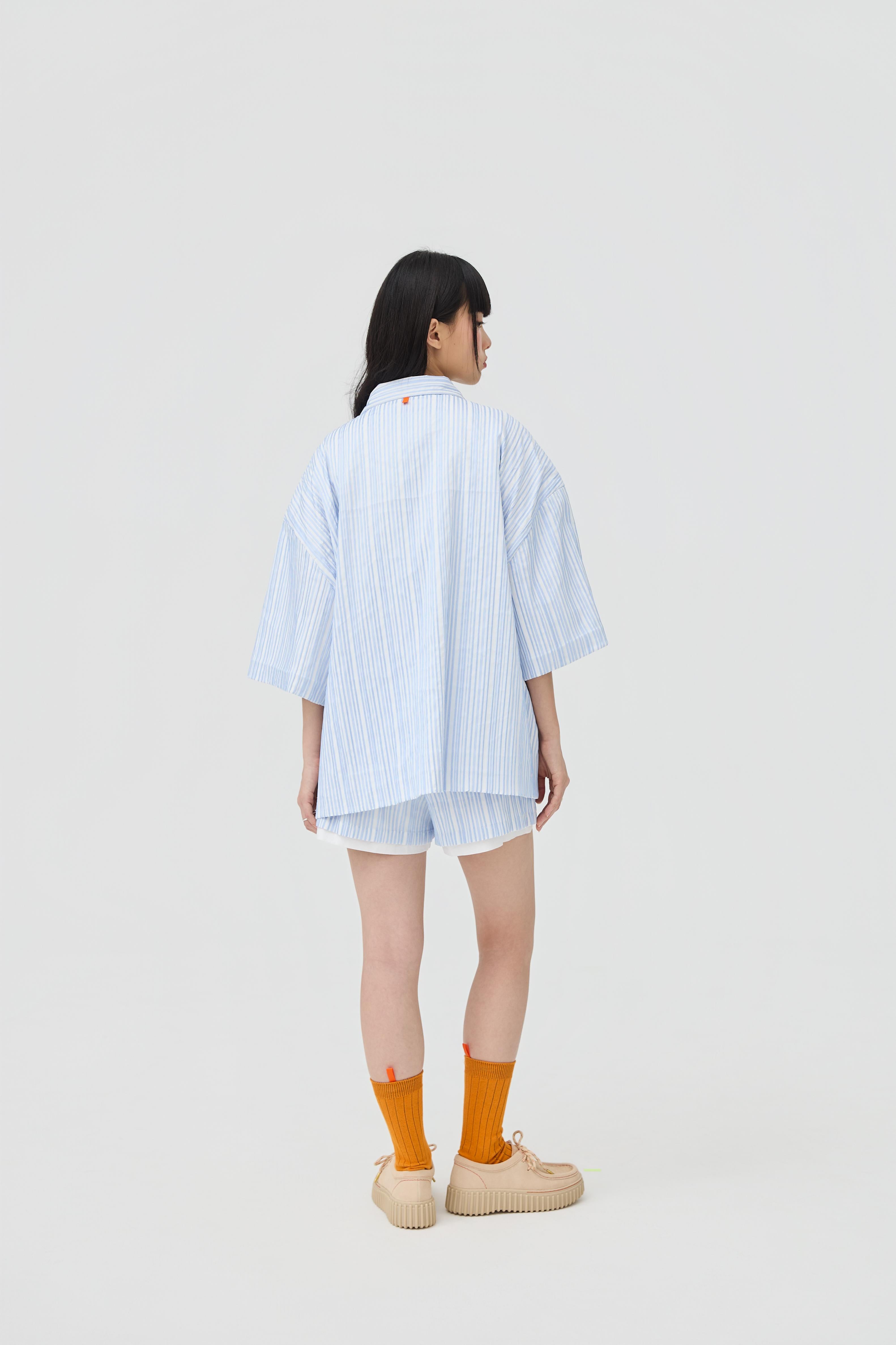 3EIGHTH | Fuwa Jacket In Blue Seersucker