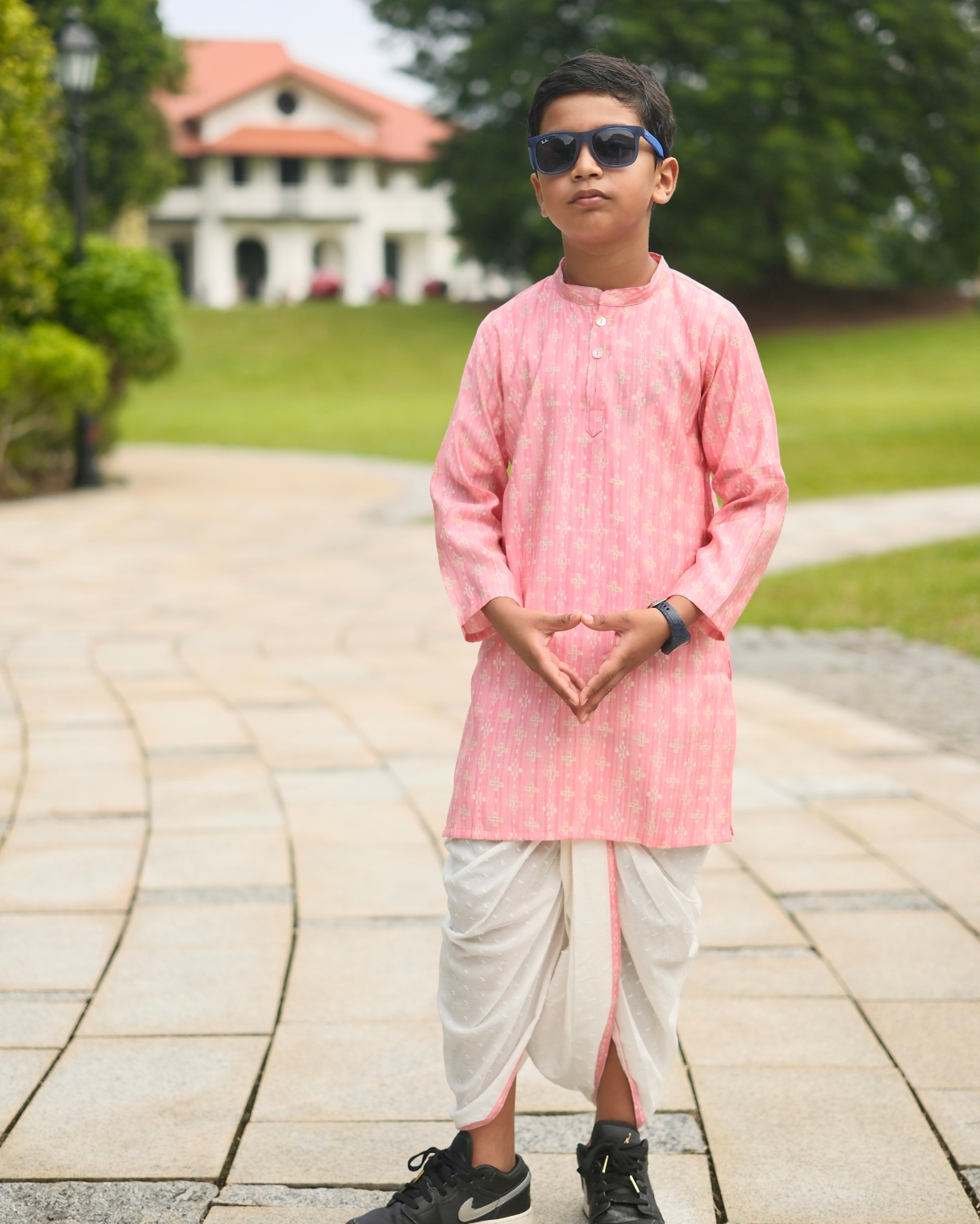 NIMBU | Rooh Pink Boys Kurta Dhoti in Muslin Cotton