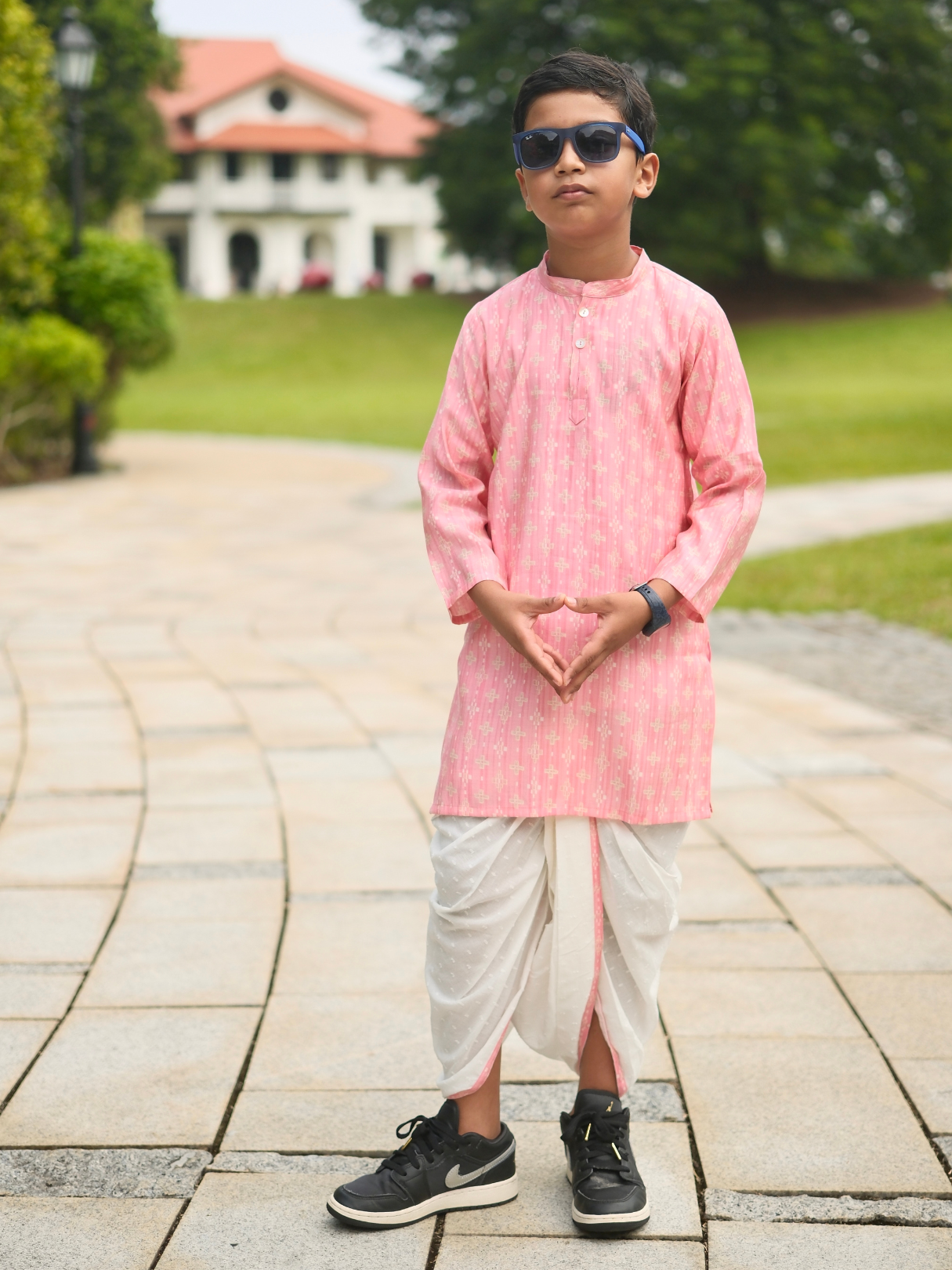 NIMBU | Rooh Pink Boys Kurta Dhoti in Muslin Cotton