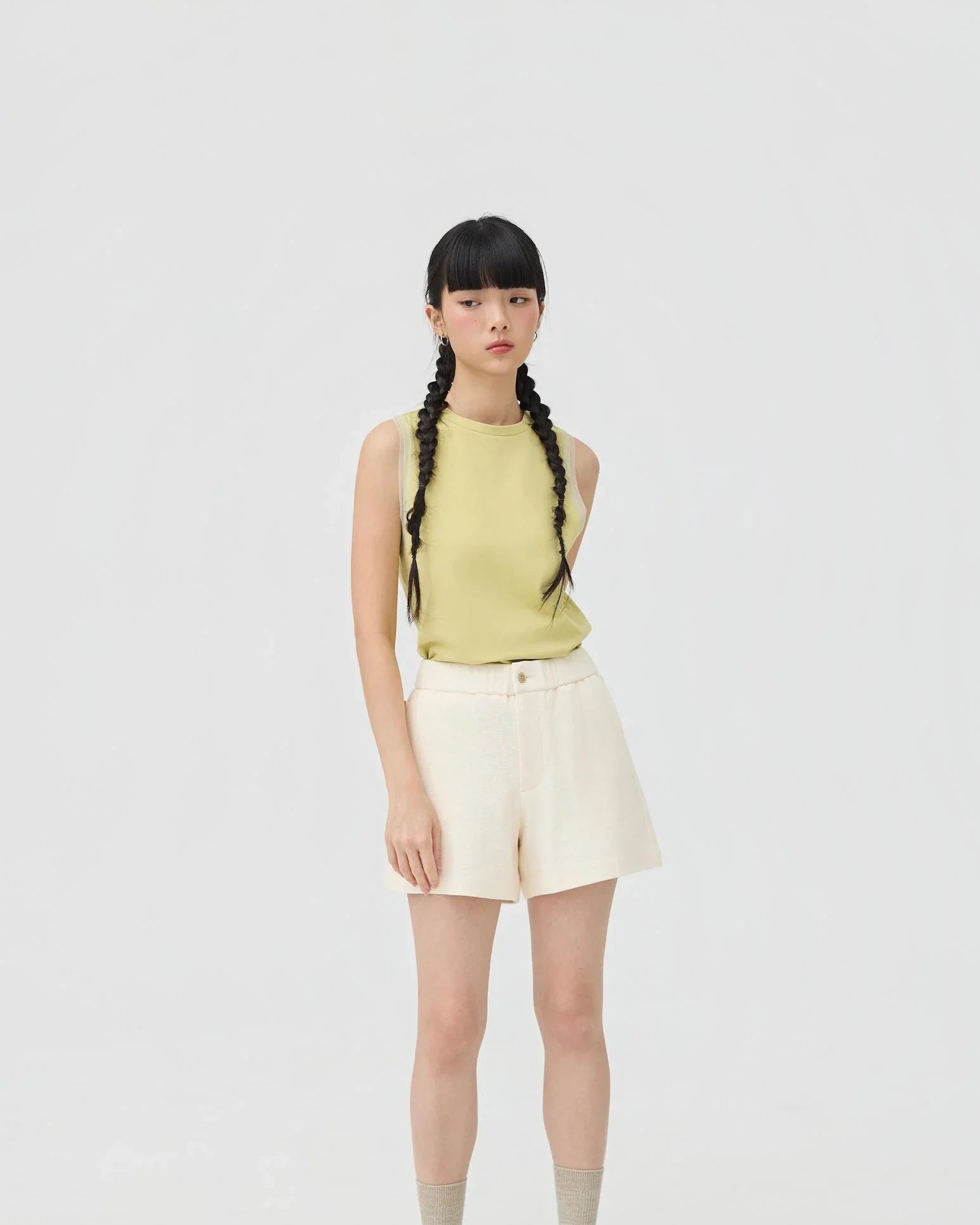 3EIGHTH | Yuru Knit Shorts | Cream