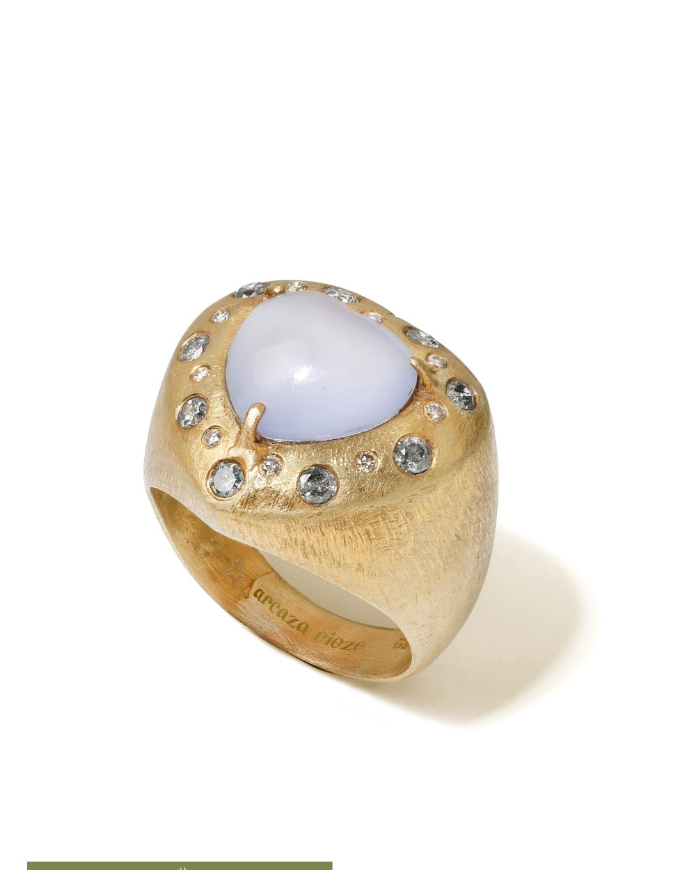 CREATIVE JEWELLERY STUDIO | 18k Gold Chacedony & Diamond "Beckoning Joy" Ring by Arcaza Riezelina