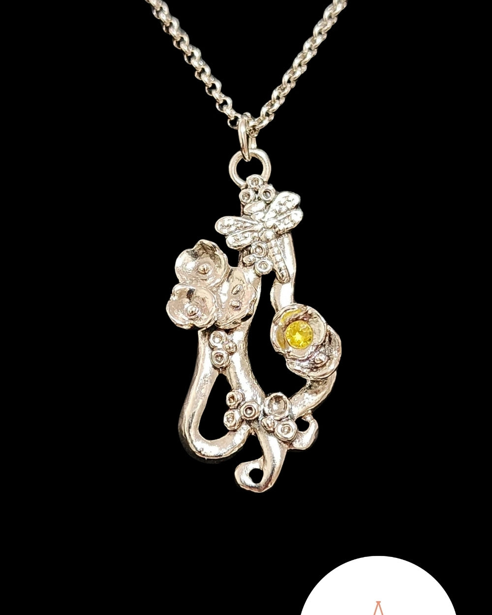 CREATIVE JEWELLERY STUDIO | Yellow Sapphire, Silver "Botanical Fantasy" Pendant Necklace by Annyun