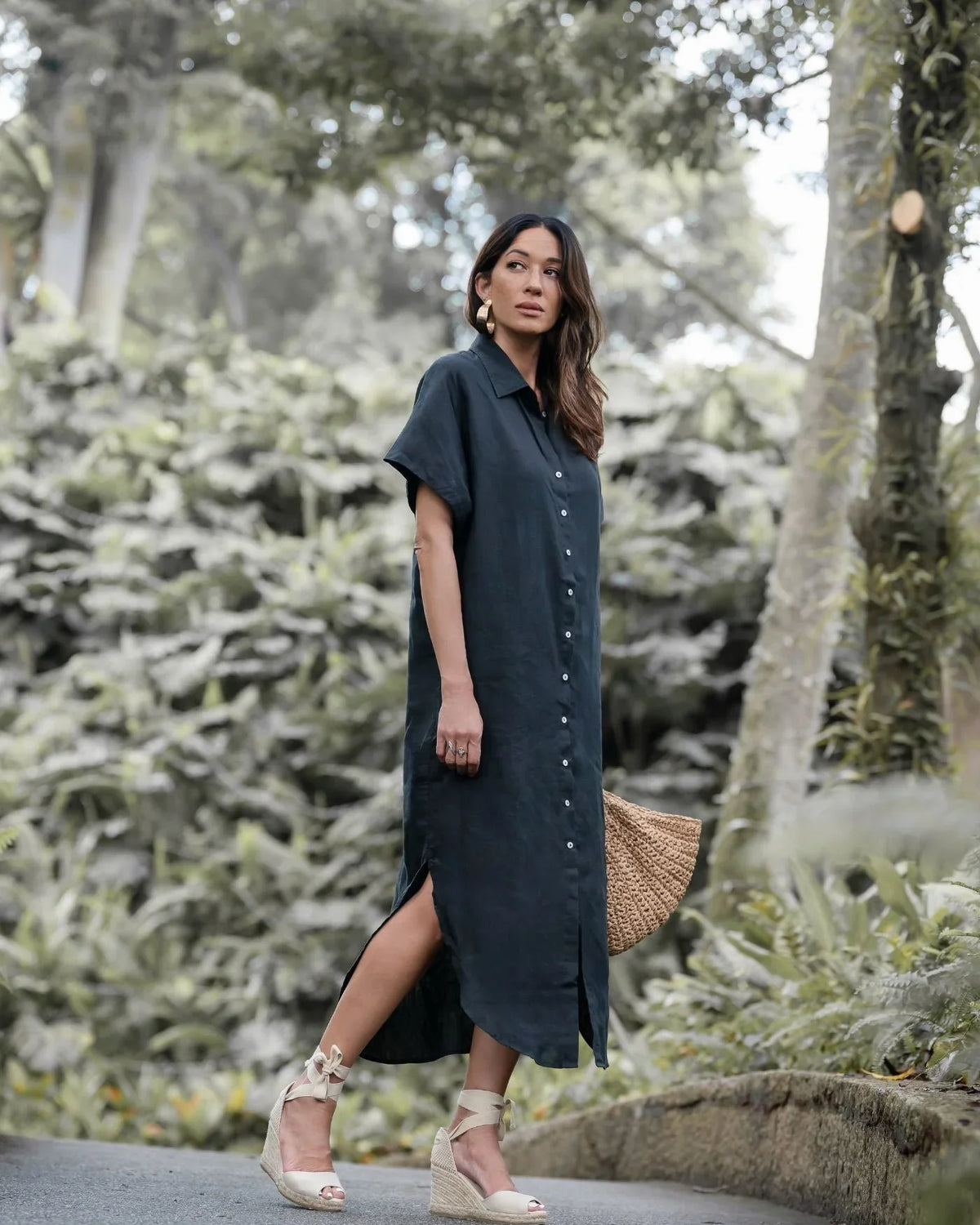 EDITION LIMITEE SINGAPORE | Shirt Dress Long | Black