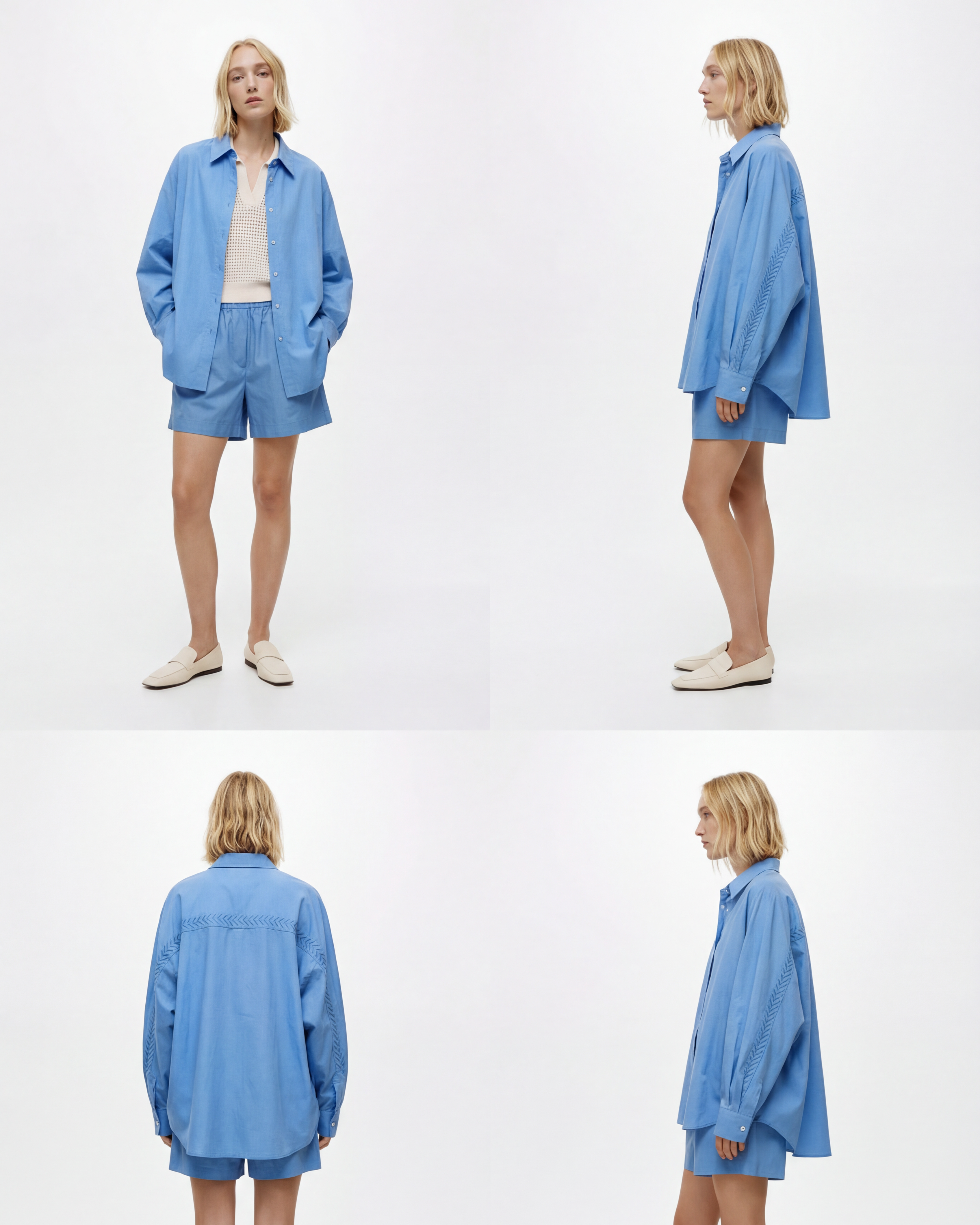 LAYERPLAN | Elira Embroidered Shirt and Shorts Set