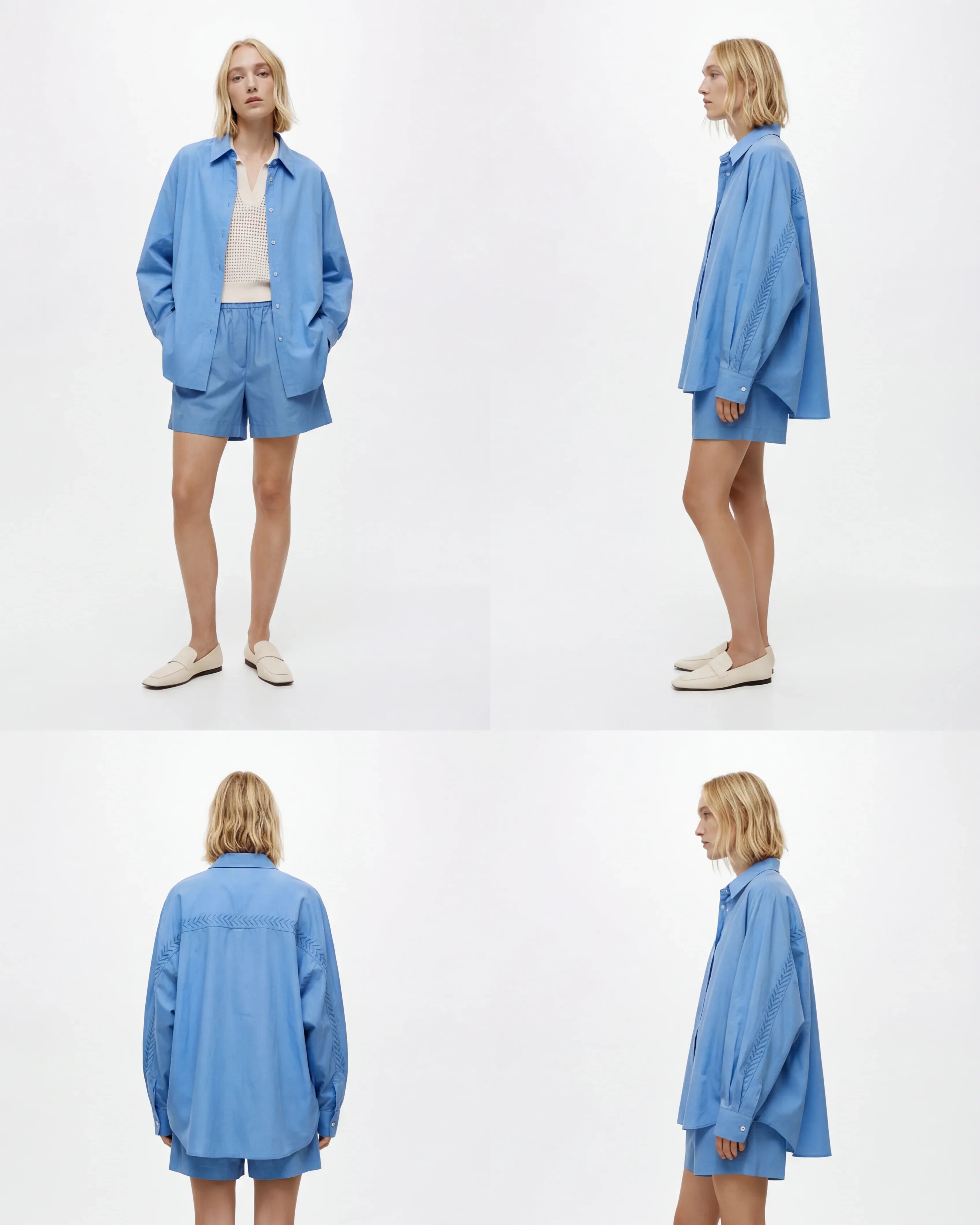 LAYERPLAN | Elira Embroidered Shirt and Shorts Set