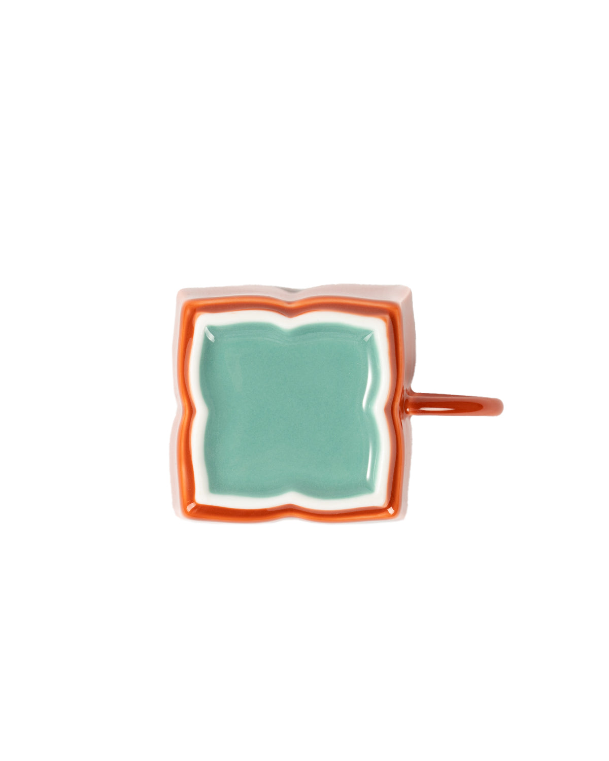 CRAFILAB | Brick Red & Turquoise Handle Tea Cup