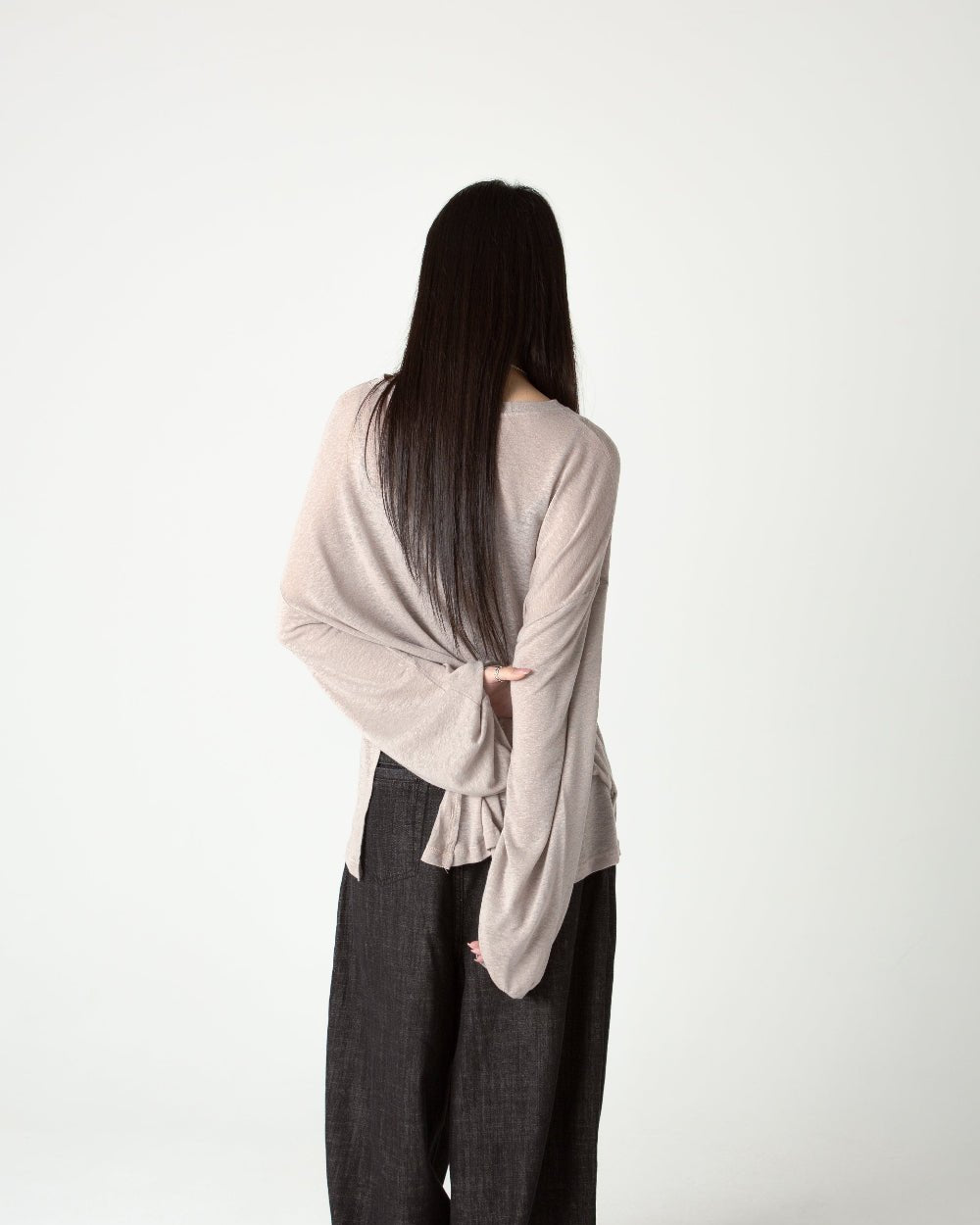 SAERO COLLECTIVE | Myeon Long Sleeve Top | Pink Beige